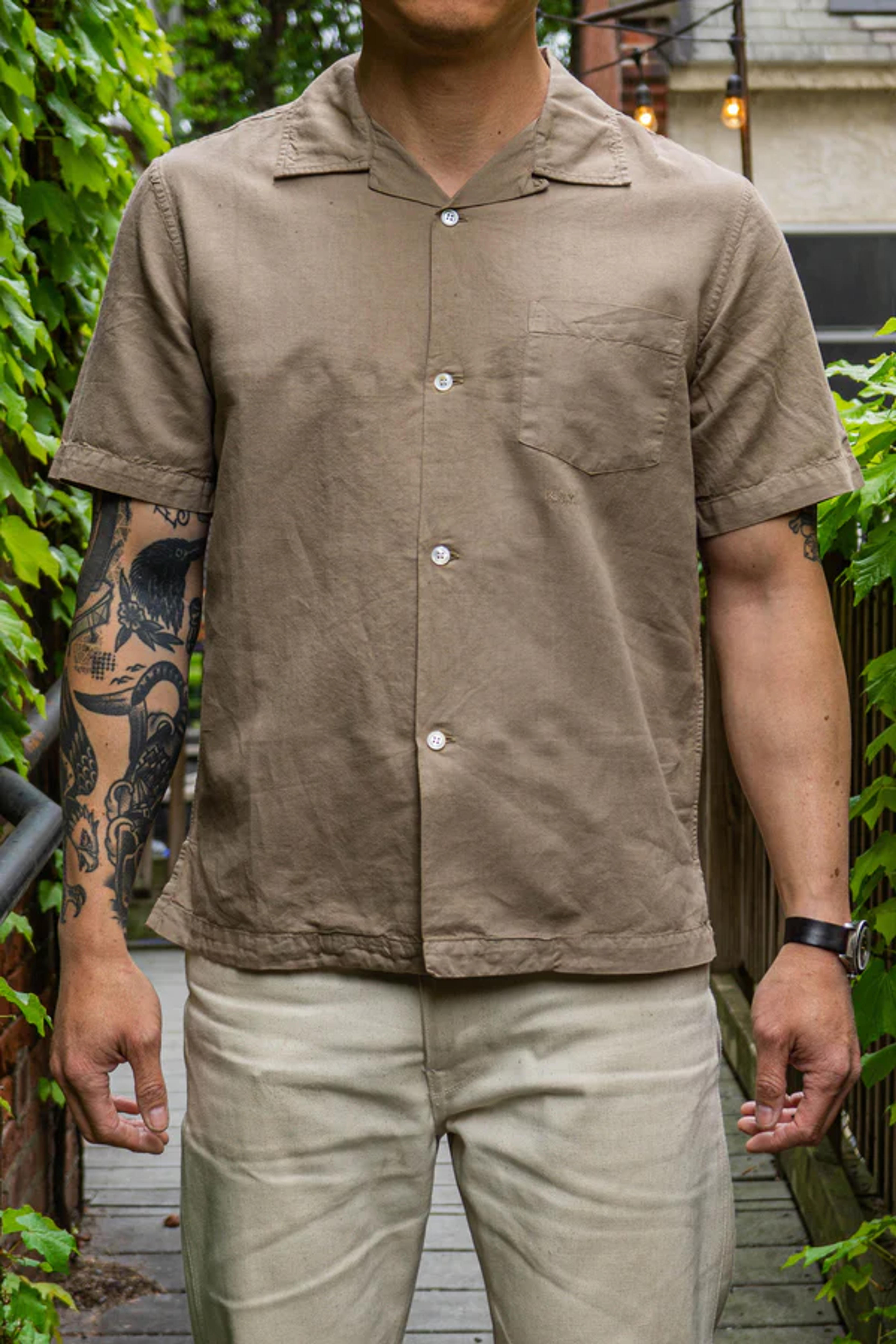 Knickerbocker Cotton & Linen Robie Shirt - Brown