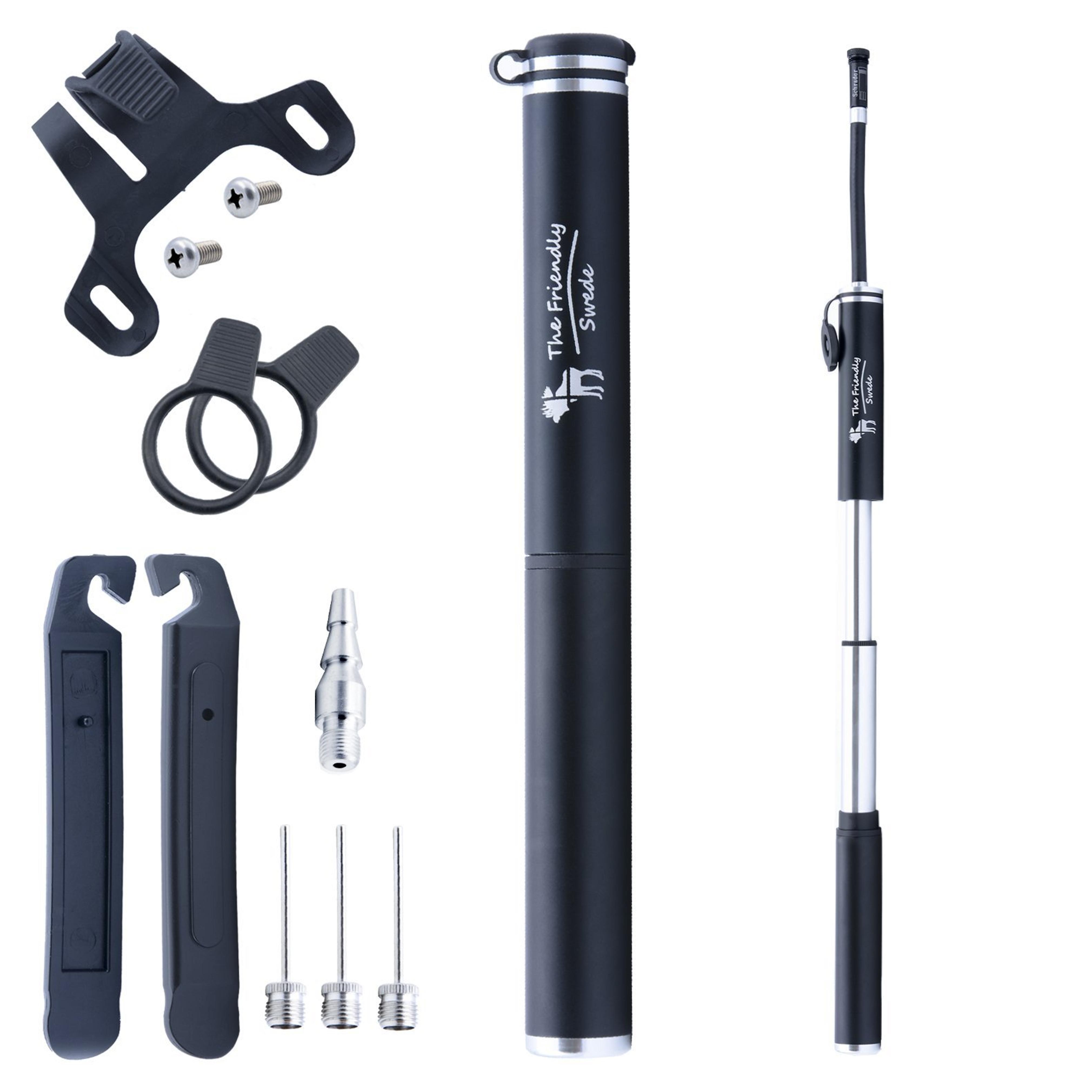 Alloy Mini Bike Pump, Fits Presta and Schrader Valves