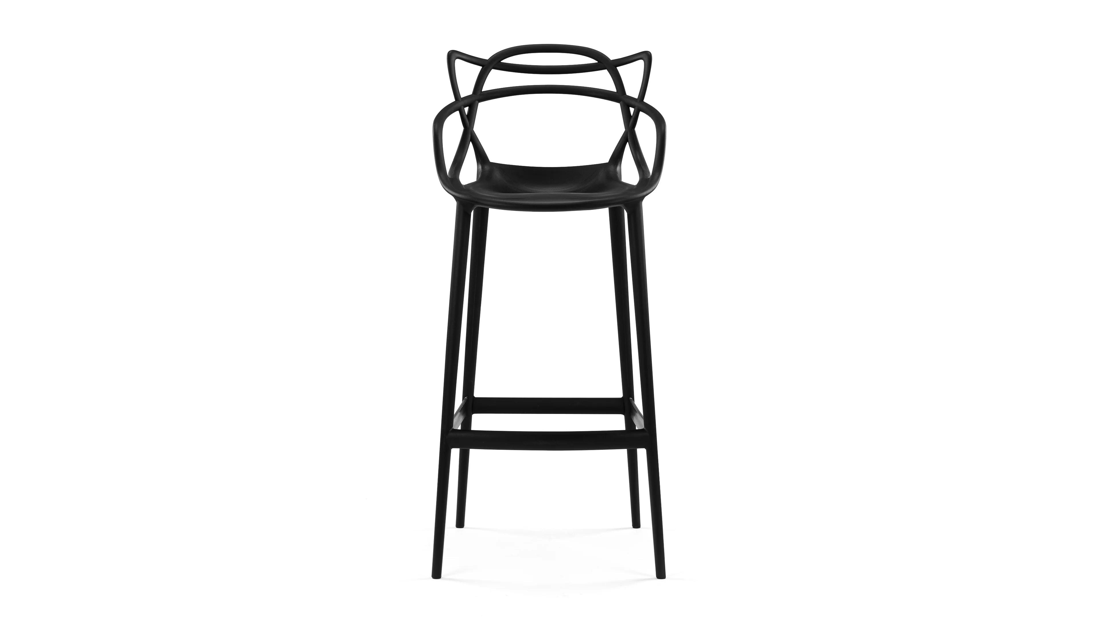 Masters Bar Stool, Black, 29.5in Seat Height | Interior Icons