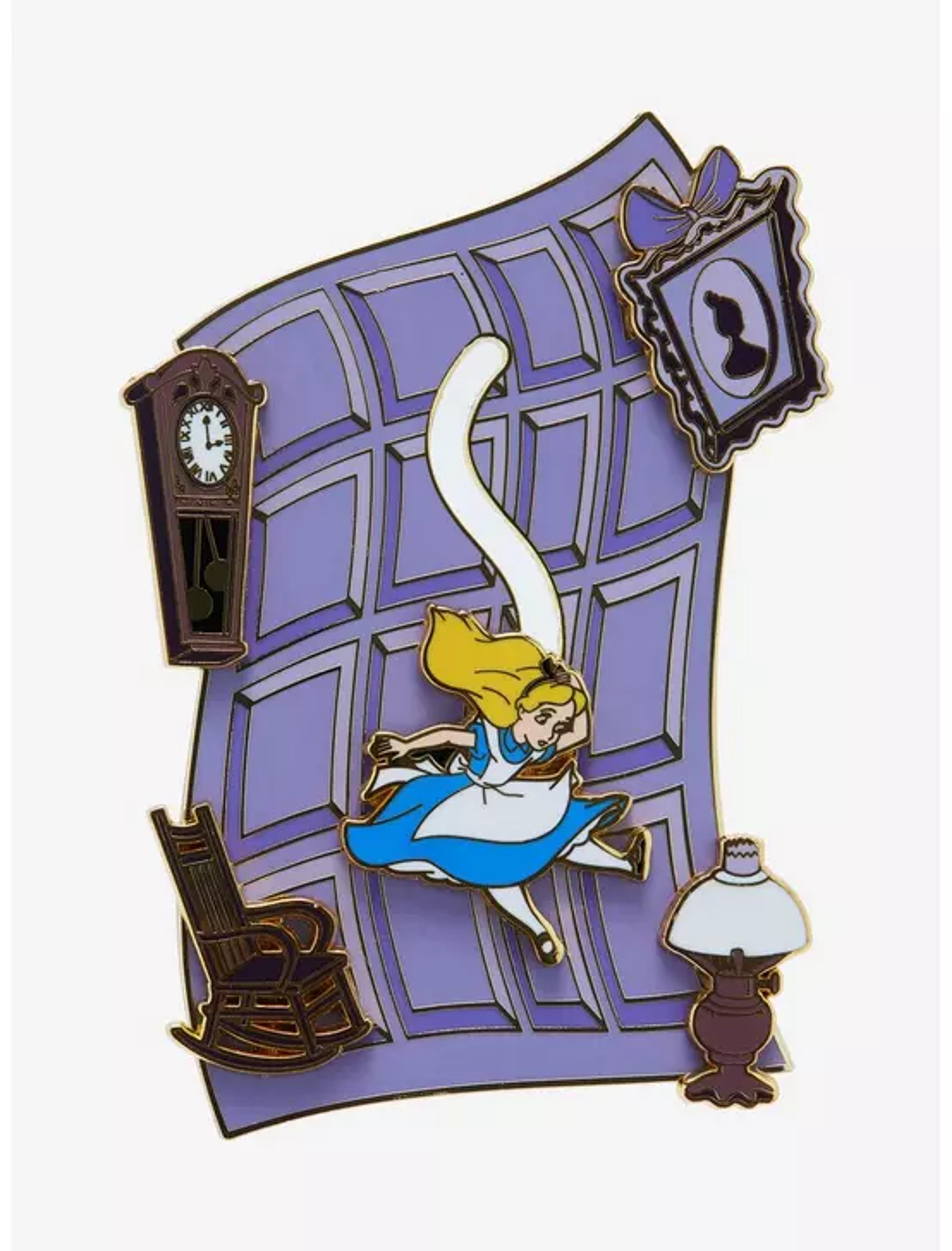 Loungefly Disney Alice In Wonderland Rabbit Hole Sliding Enamel Pin | Hot Topic