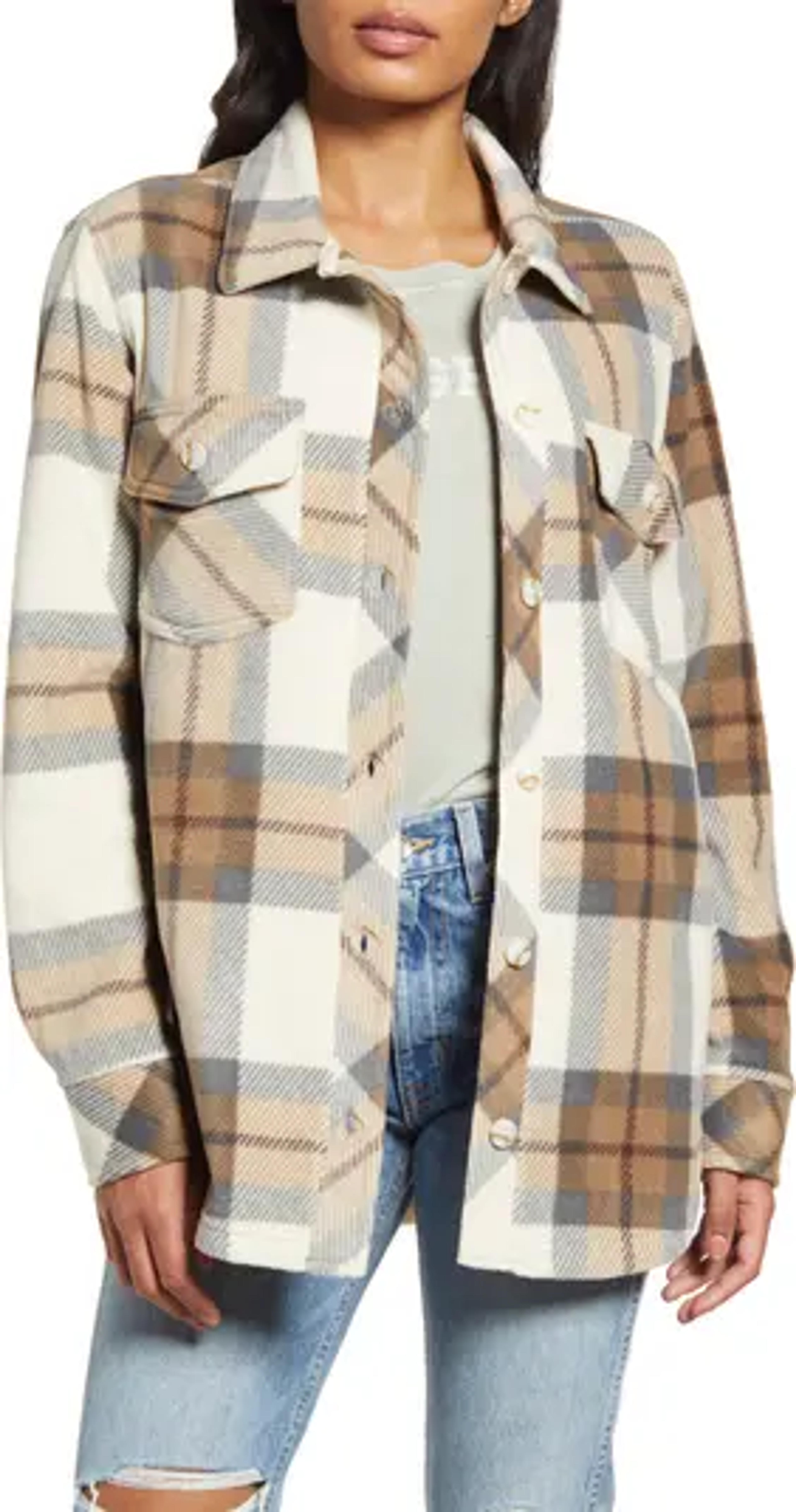 Thread & Supply Plaid Polar Fleece Shacket | Nordstrom