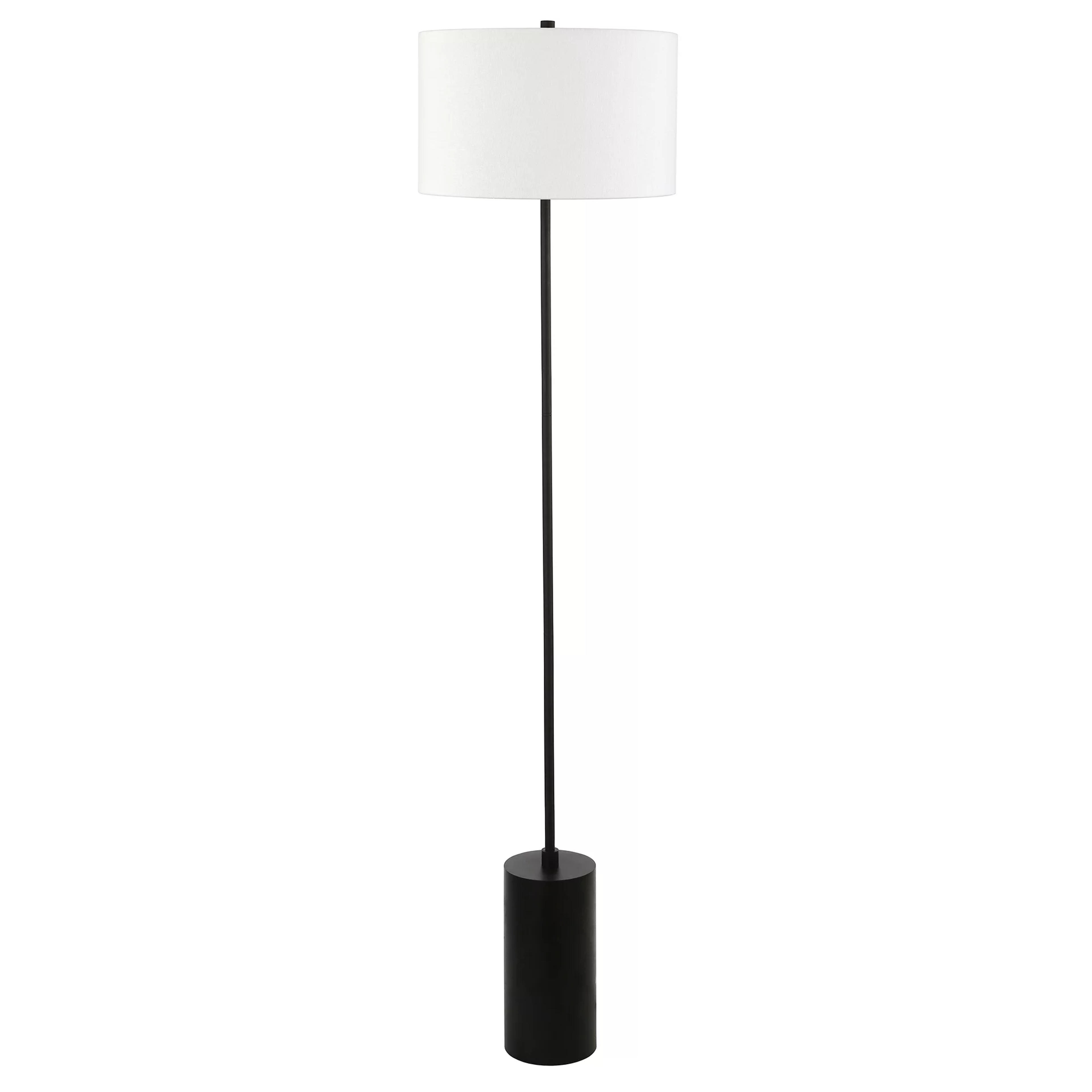 Evelyn&Zoe Contemporary Metal Floor Lamp with Frabric Drum Shade - Walmart.com