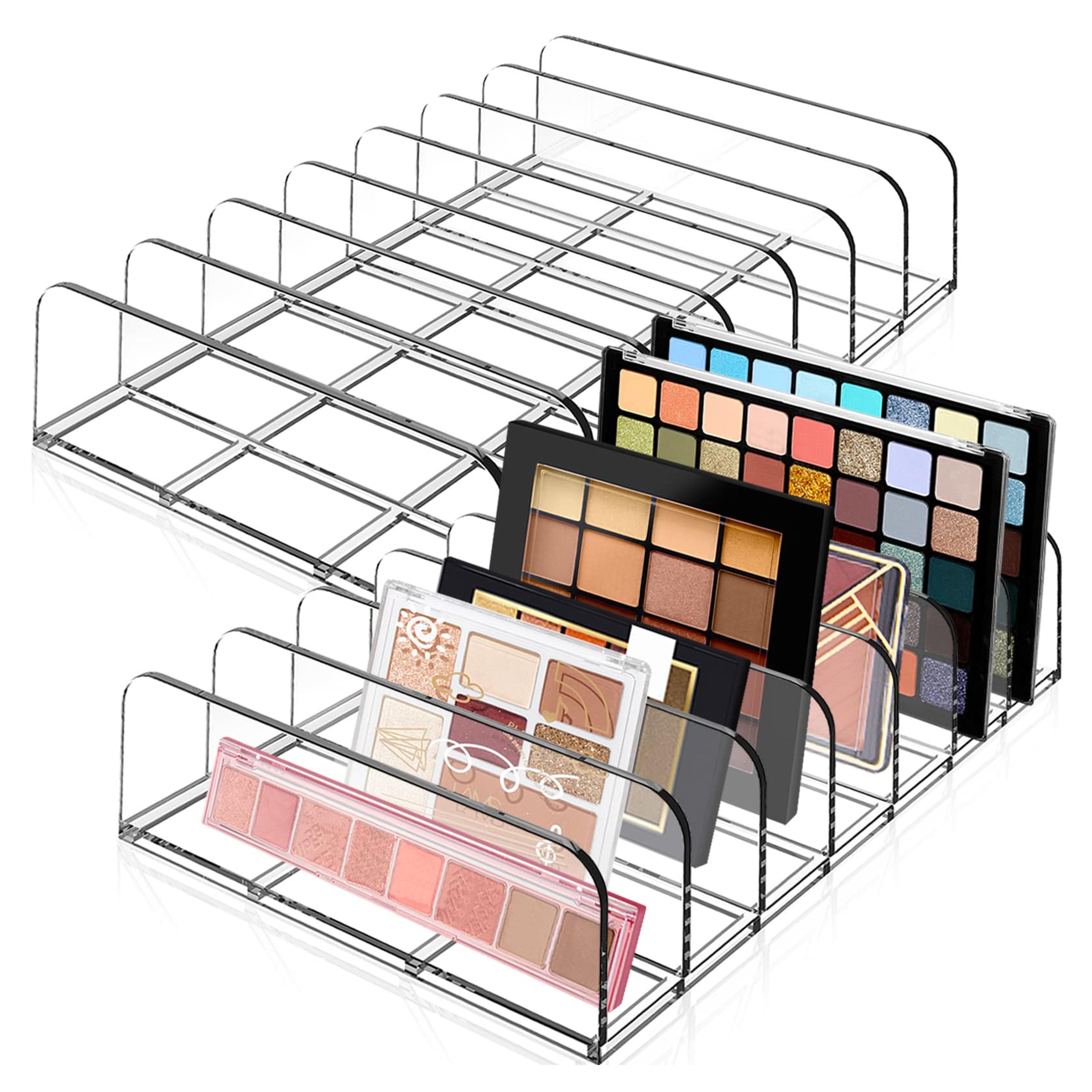 Amazon.com: 2 Pack Eyeshadow Palette Makeup Organizer,Eyeshadow Storage Holder,Acrylic Cosmetic Organizer for Vanities,Bathroom Countertop,Cabinets,7 Section : Beauty & Personal Care