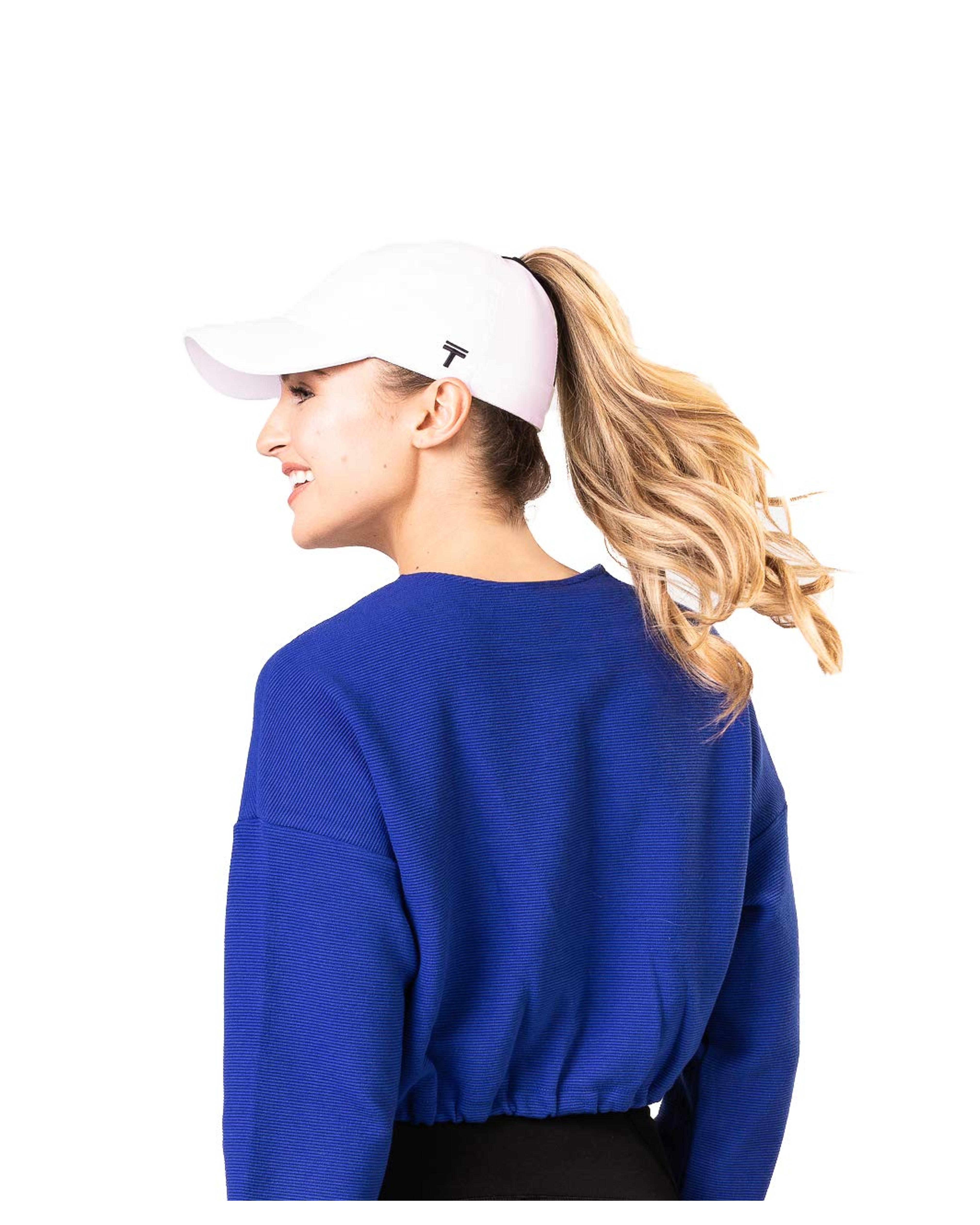 TOP KNOT Performance Baseball Caps | High Ponytail Hats for Women | White, S/M at Amazon Women’s Clothing store