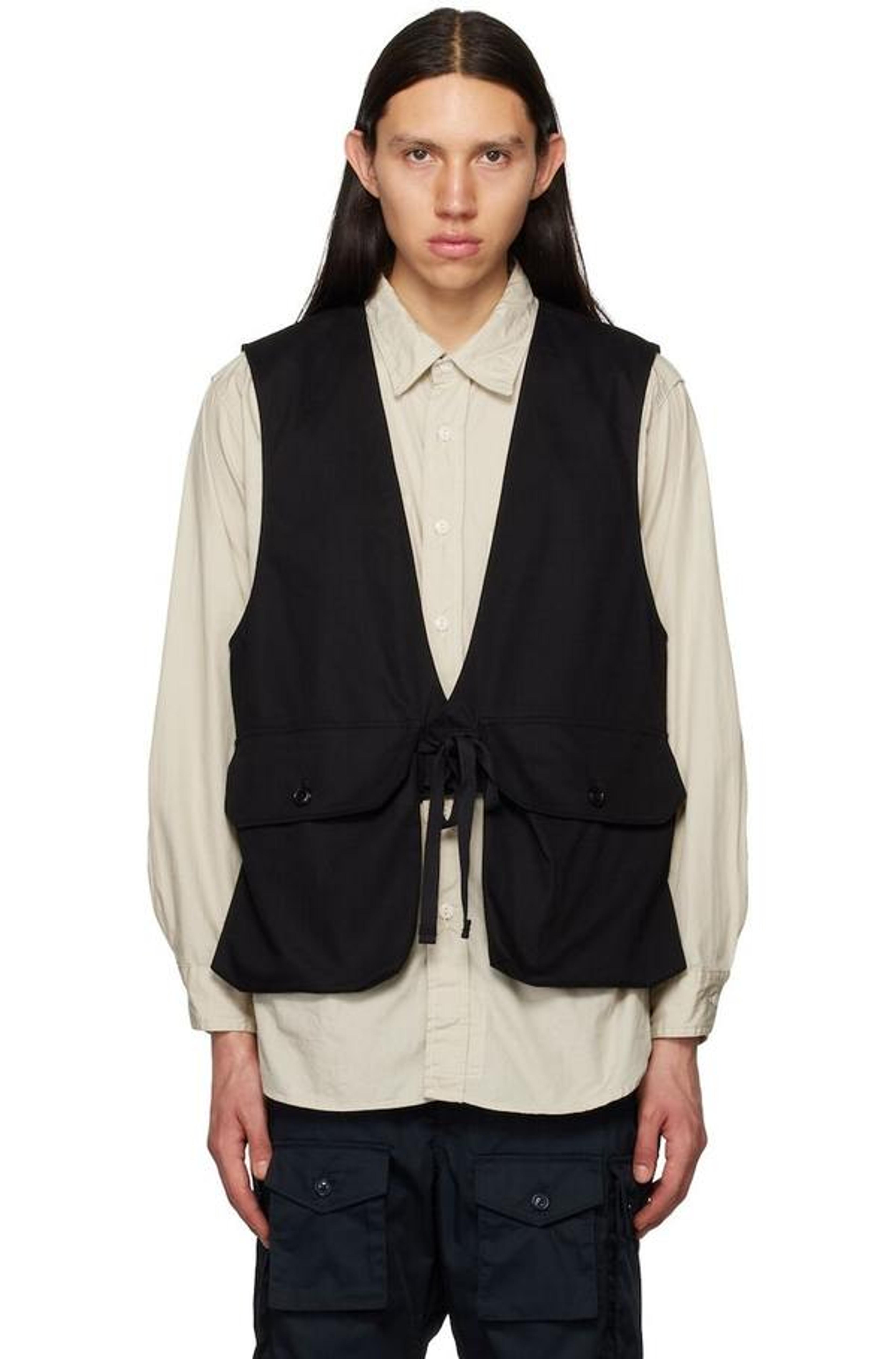 Engineered Garments Bellows Pockets Vest - Black | Garmentory