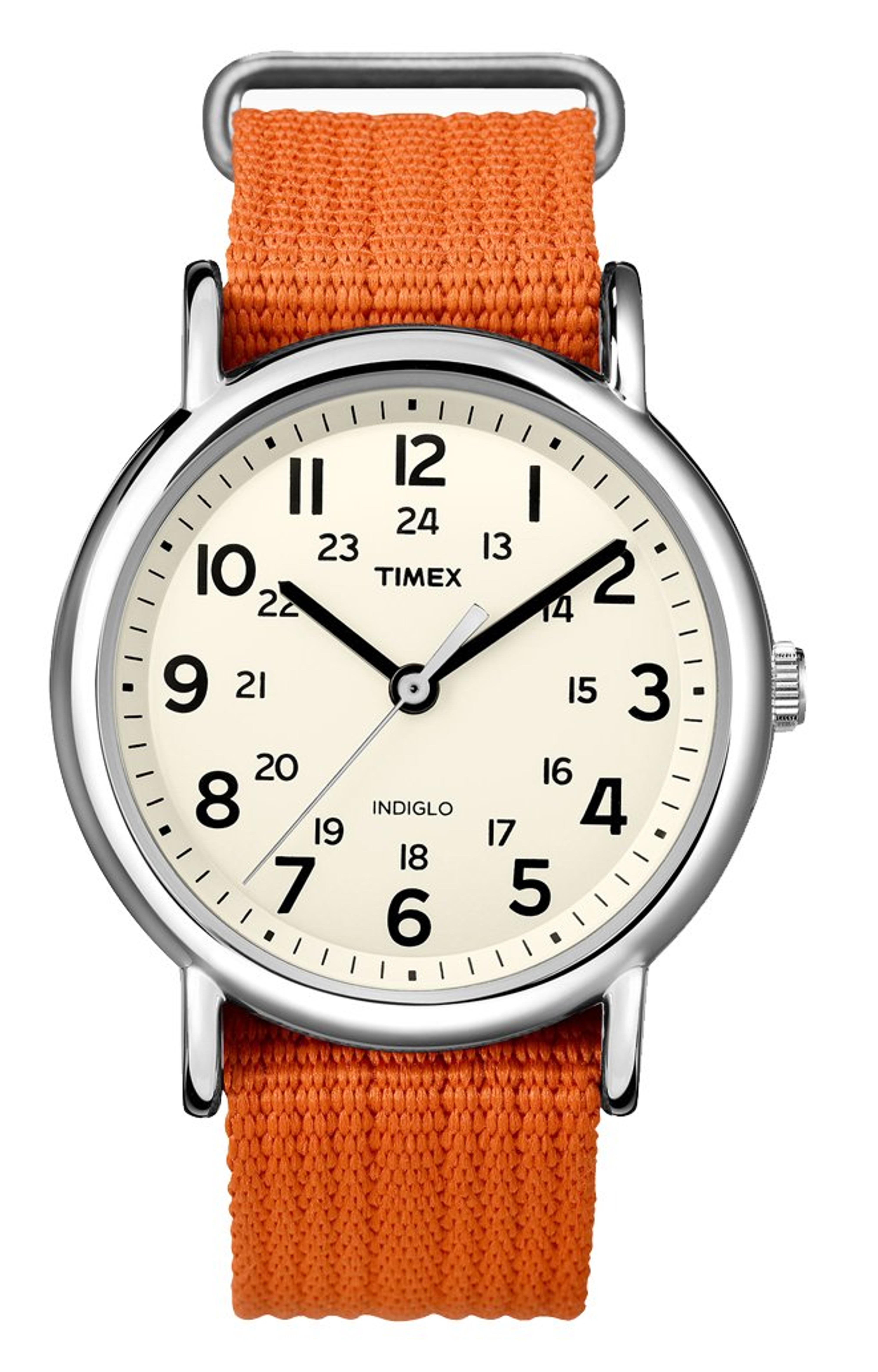 Timex Unisex Weekender Slip Thru Orange Nylon Strap Watch