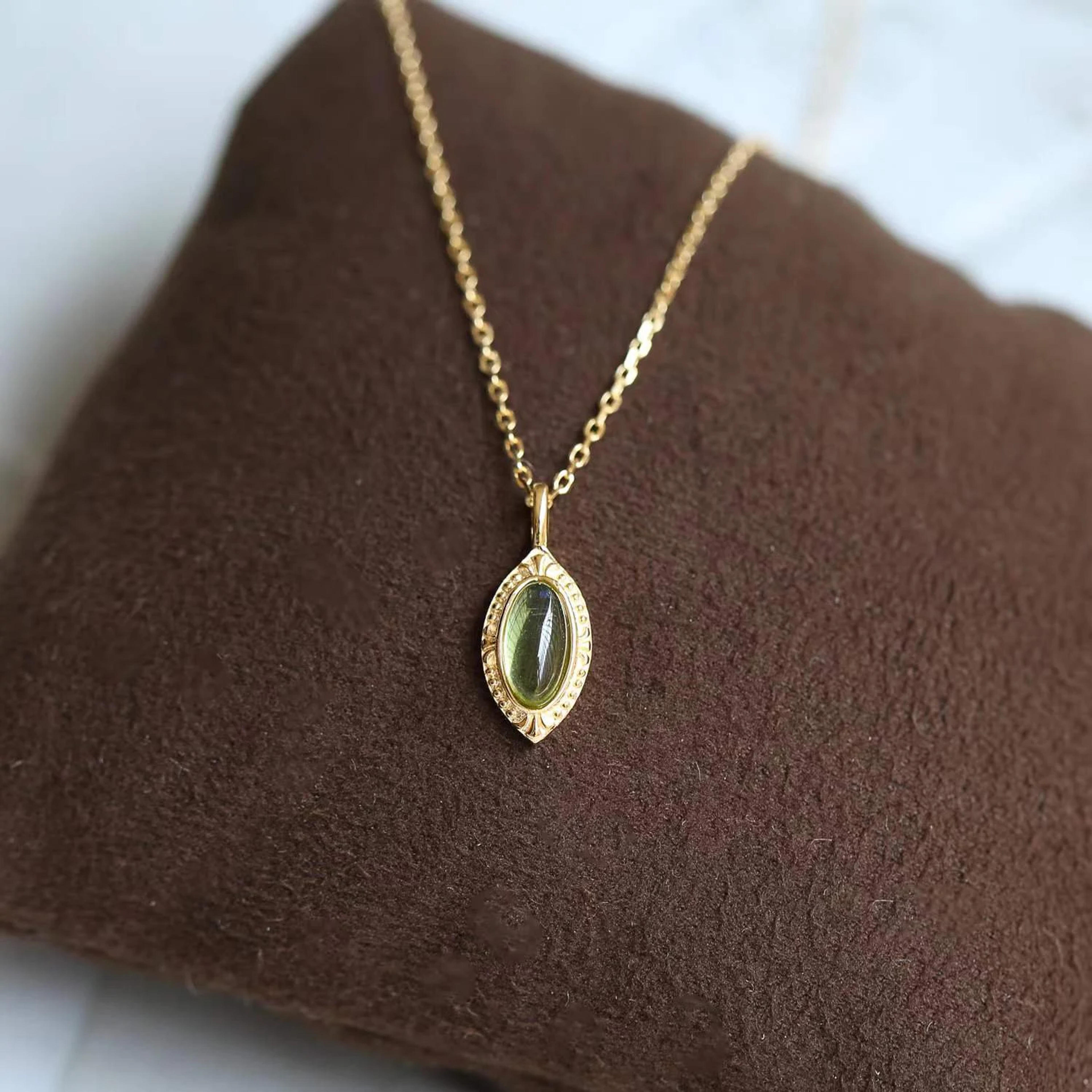 Natural Peridot Necklace for Women Dainty Necklace Gold - Etsy