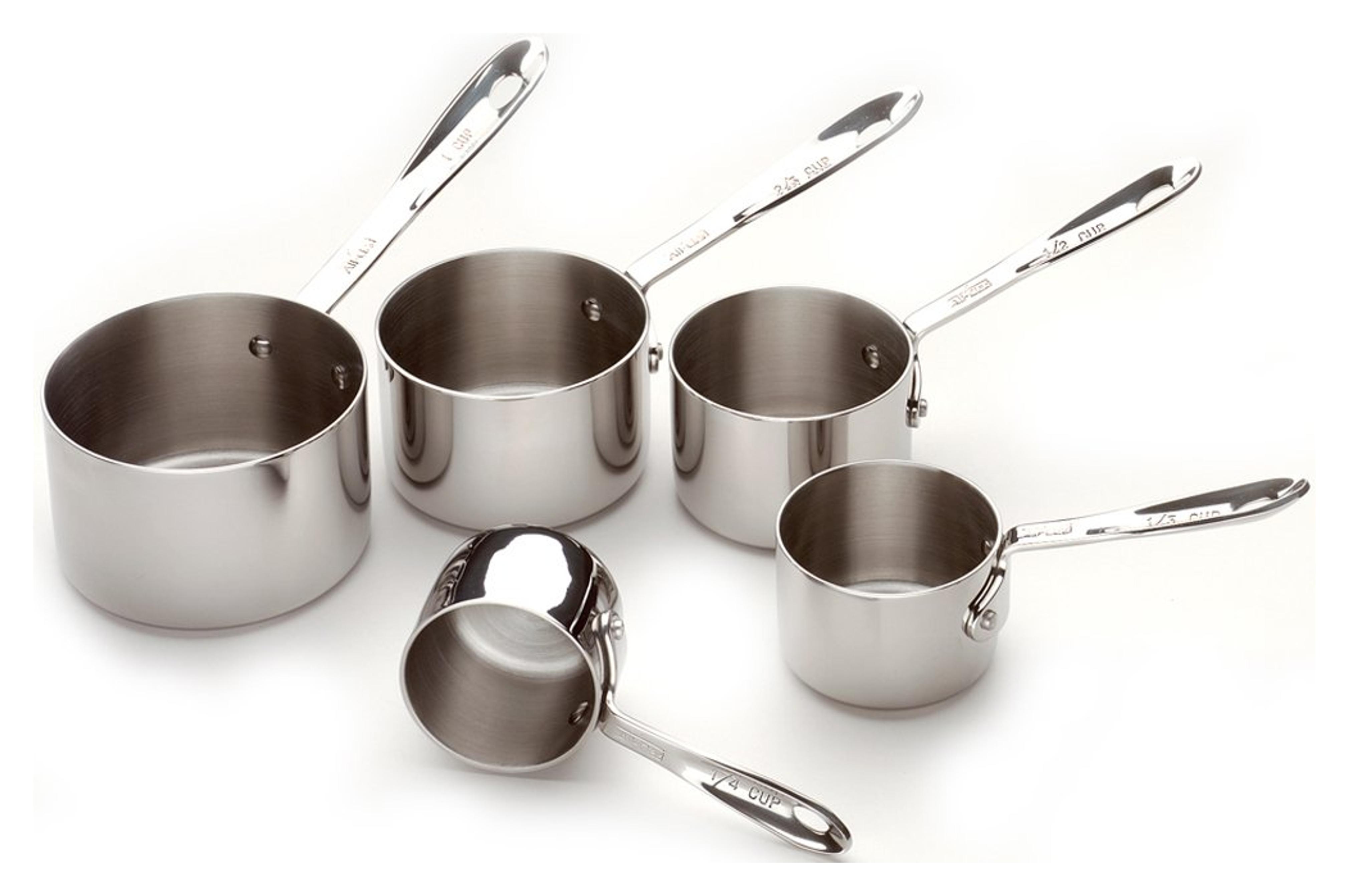 Amazon.com: All-Clad Stainless Steel Measuring Cup Set, 5-Piece, Silver: Home & Kitchen