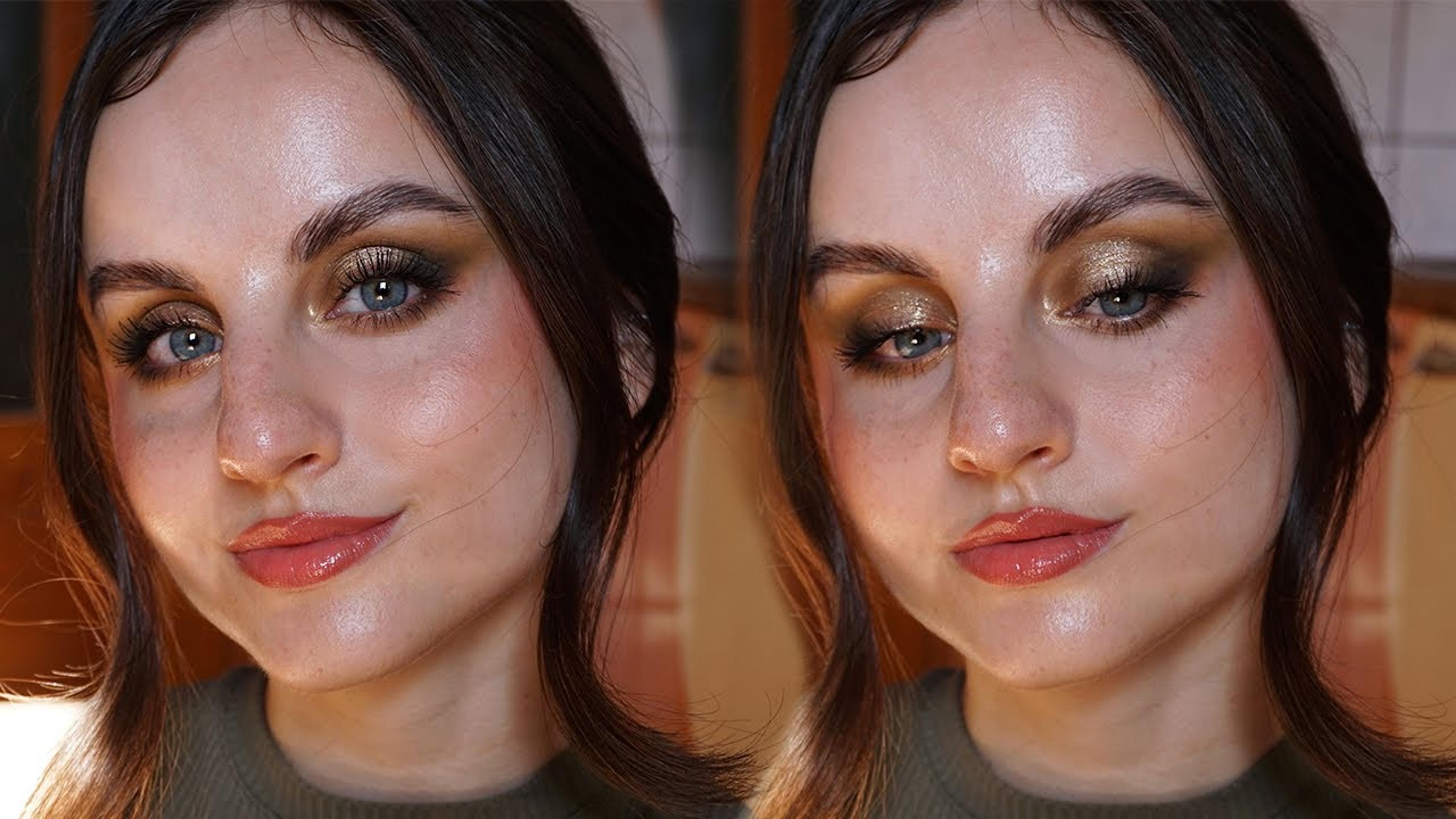 olive smokey eye with no foundation | makeup tutorial - YouTube