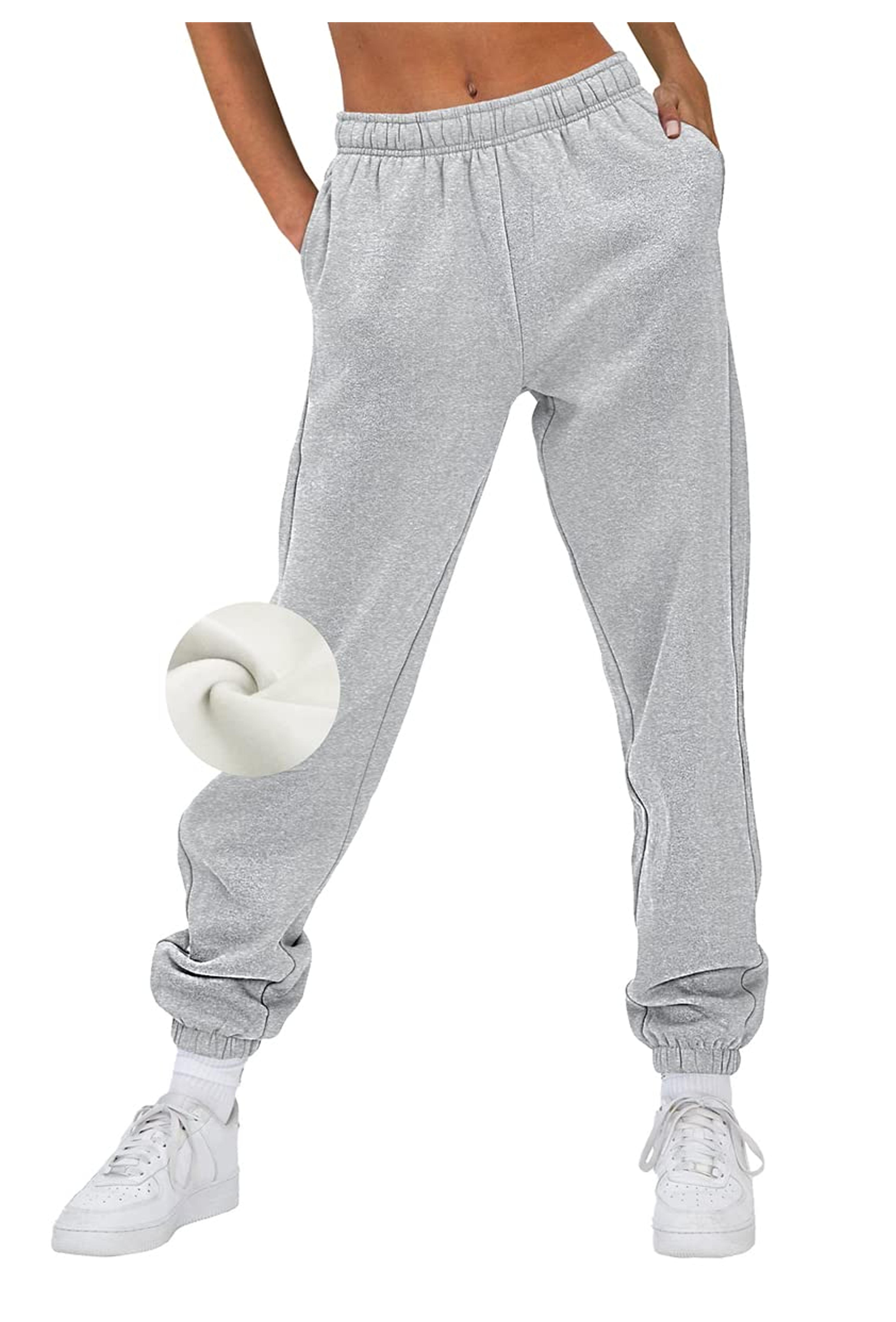 Amazon.com: EFAN Womens Joggers Baggy Grey Sweatpants with Pockets Fleece Winter Warm Jogger Pants Petite Cotton Causal Sweat Lounge : Clothing, Shoes & Jewelry