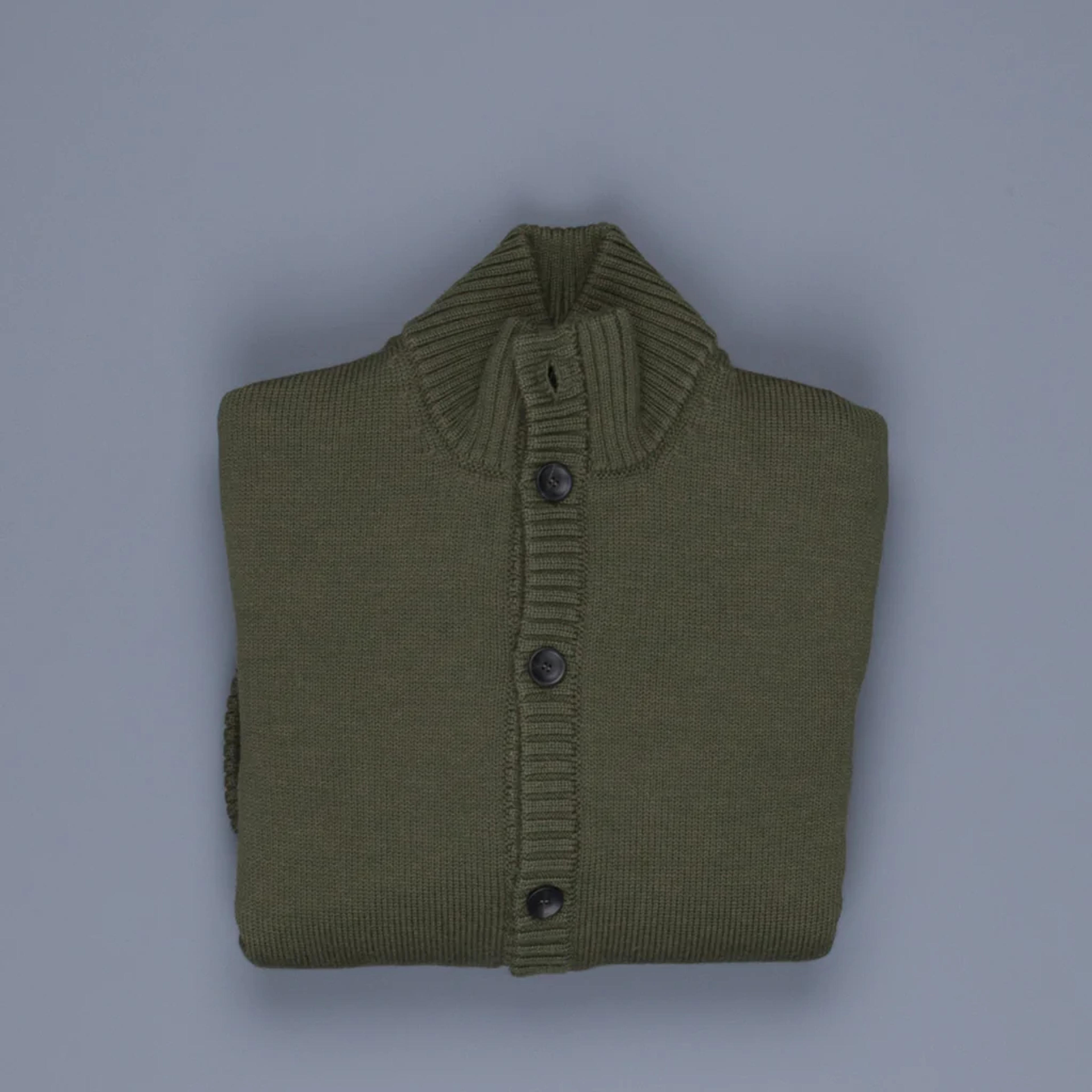 Zanone Warm Chioto Mock Neck Cardigan Oliva Militare – Frans Boone Store