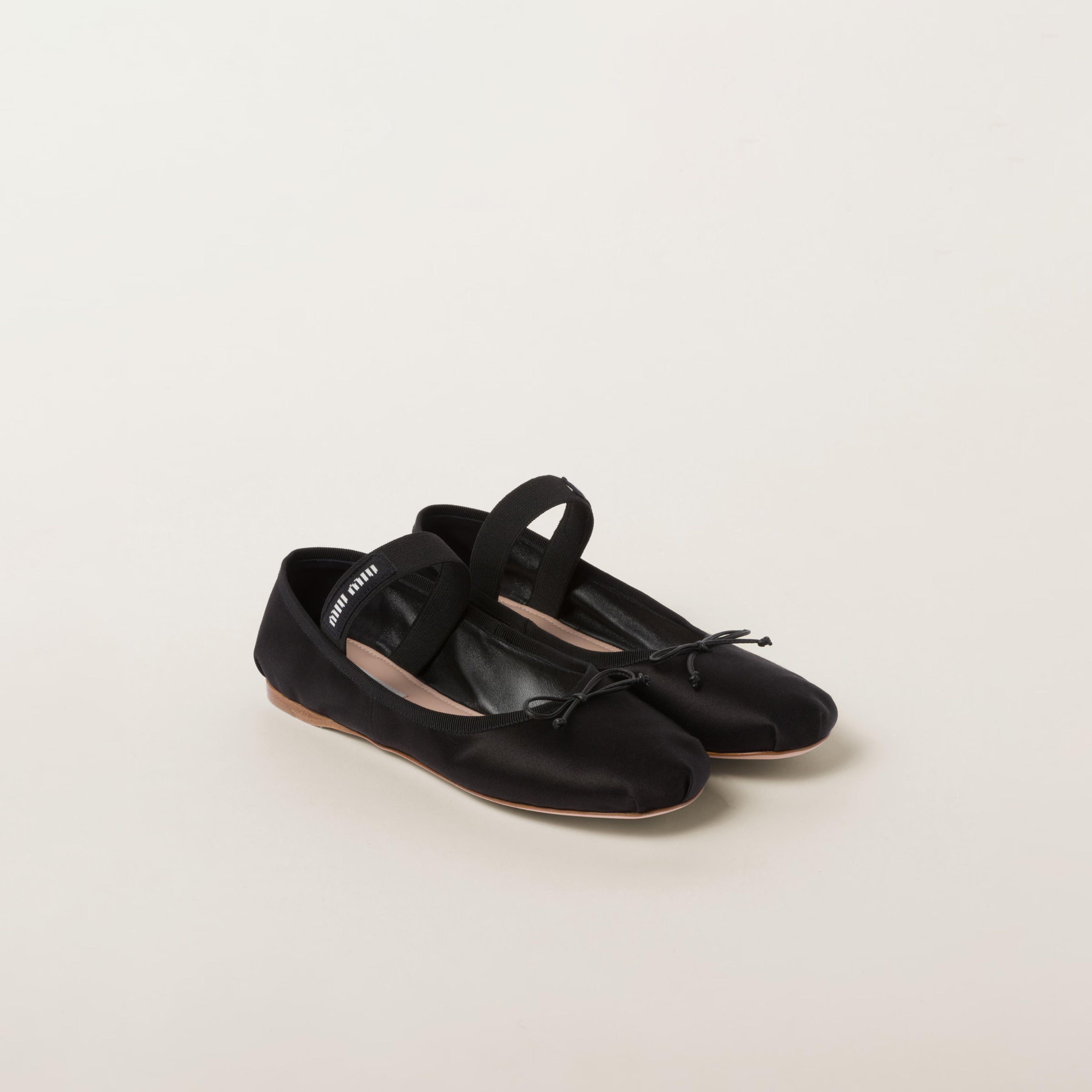 Black Satin Ballerinas | Miu Miu