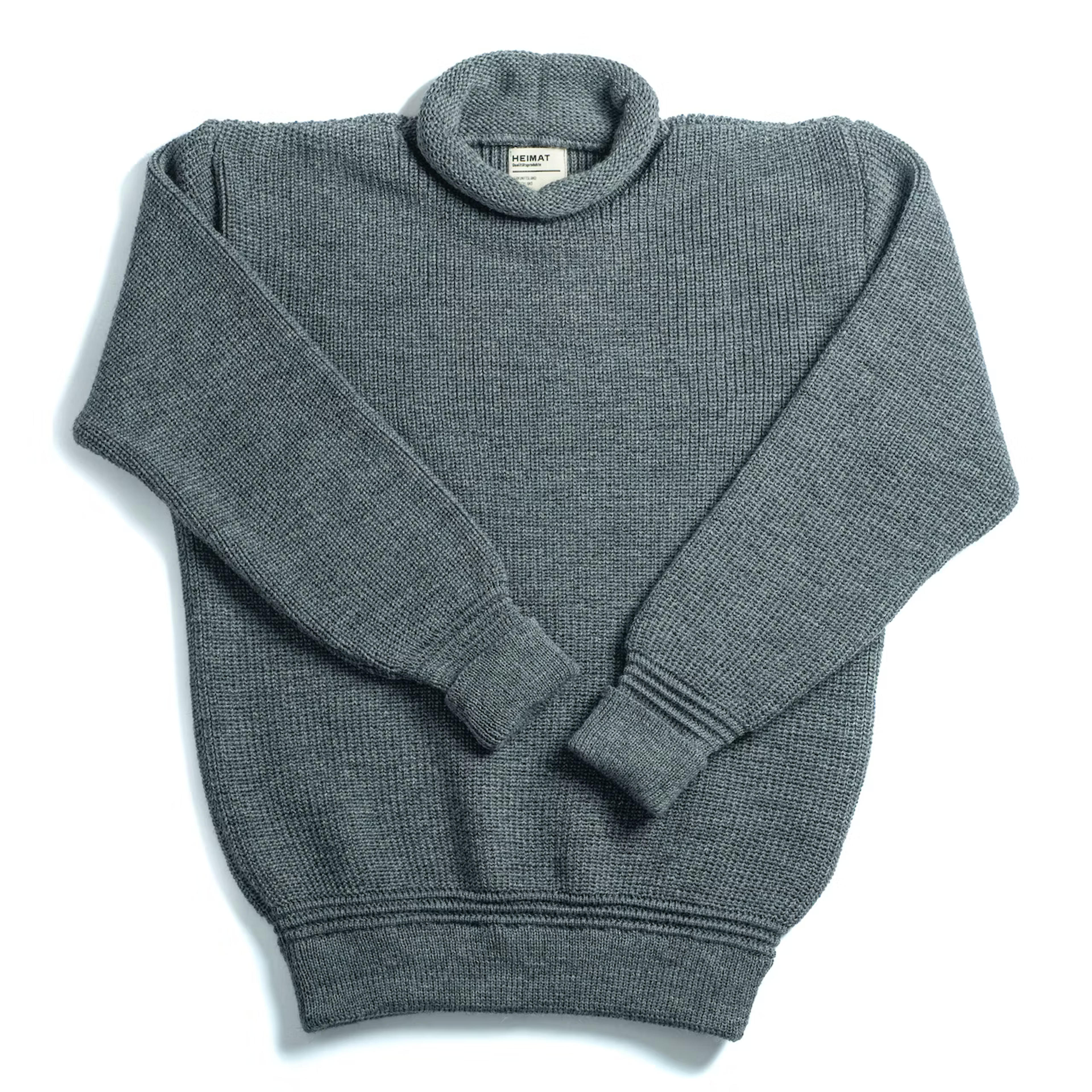 Heimat Mini Rollkragen Fisherman Sweater - Battleship Grey | Fisherman Sweaters | Huckberry