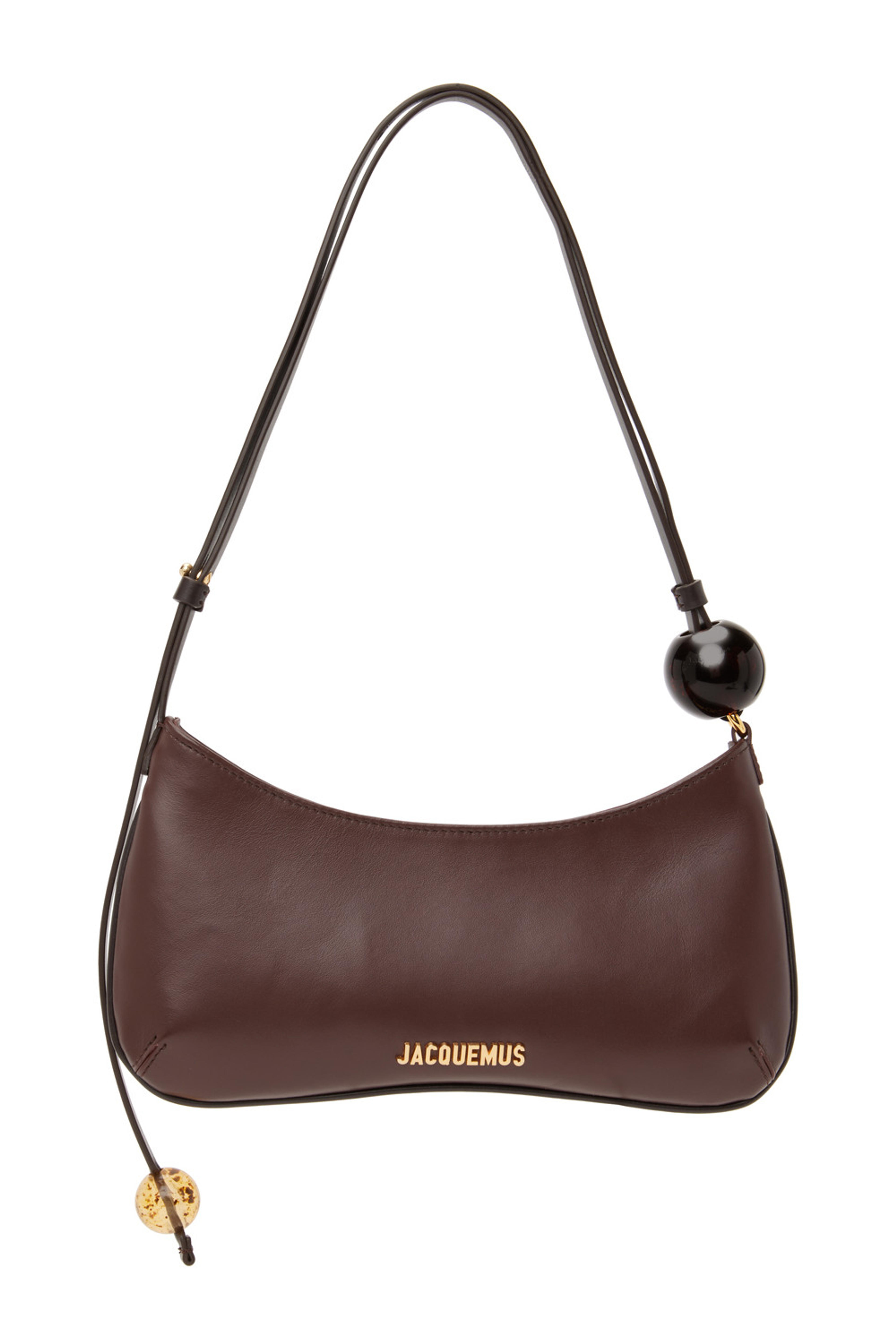 Jacquemus: Brown Le Raphia 'Le Bisou Perle' Bag | SSENSE