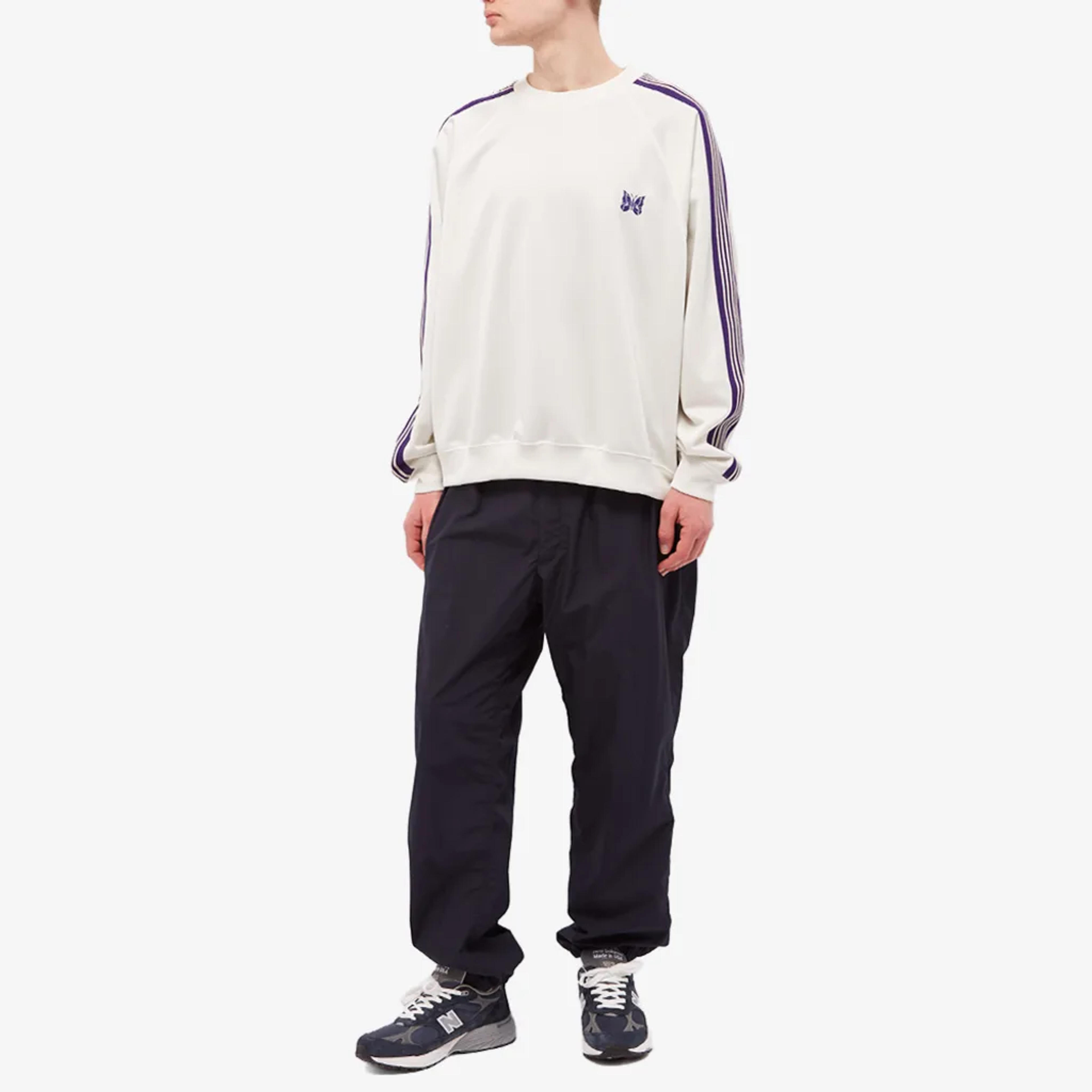 Needles Poly Smooth Track Crew Sweat Ice White | END. (US)