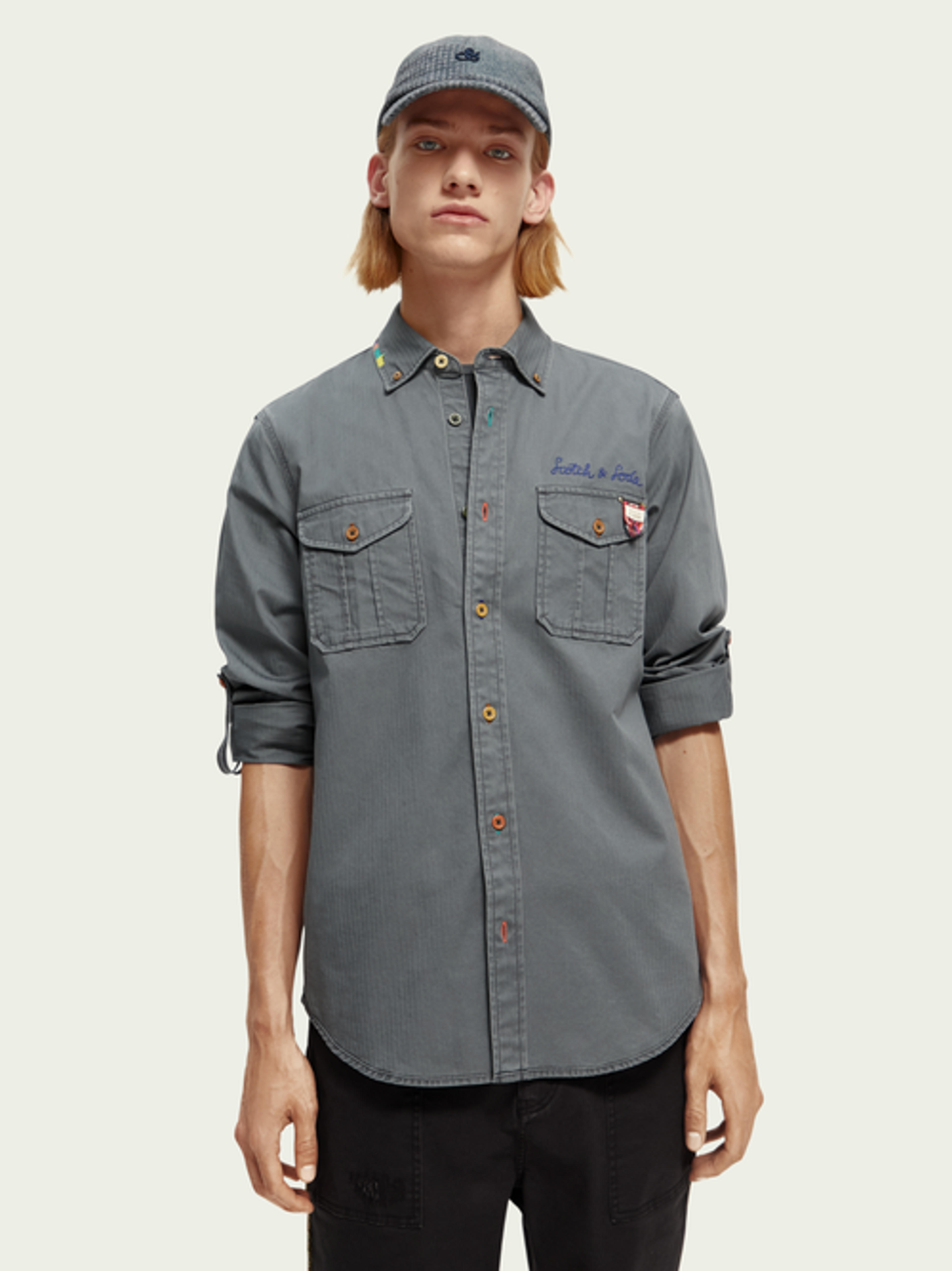 Regular-fit washed shirt