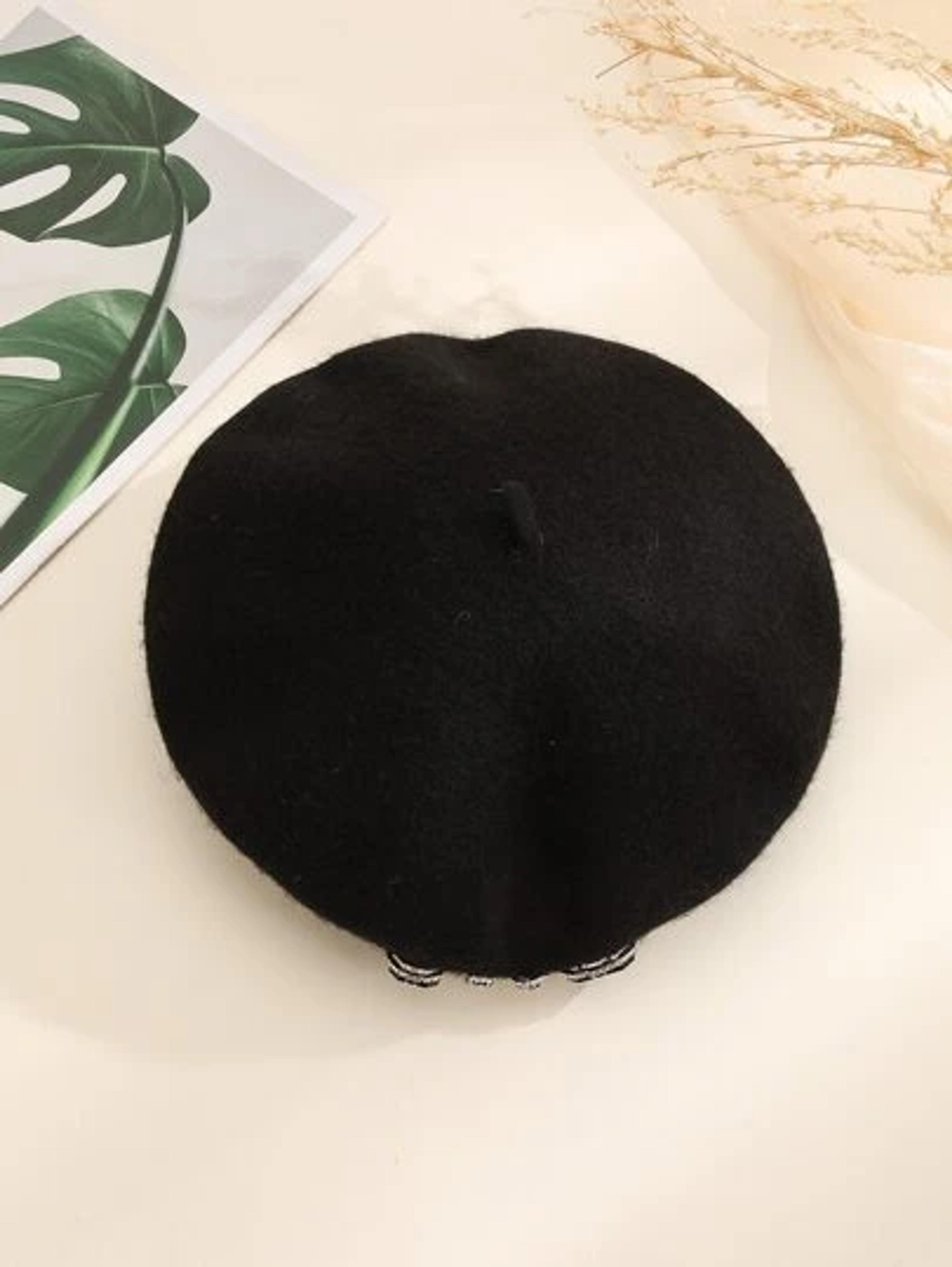 Rhinestone Decor Woolen Mix Beret | SHEIN USA