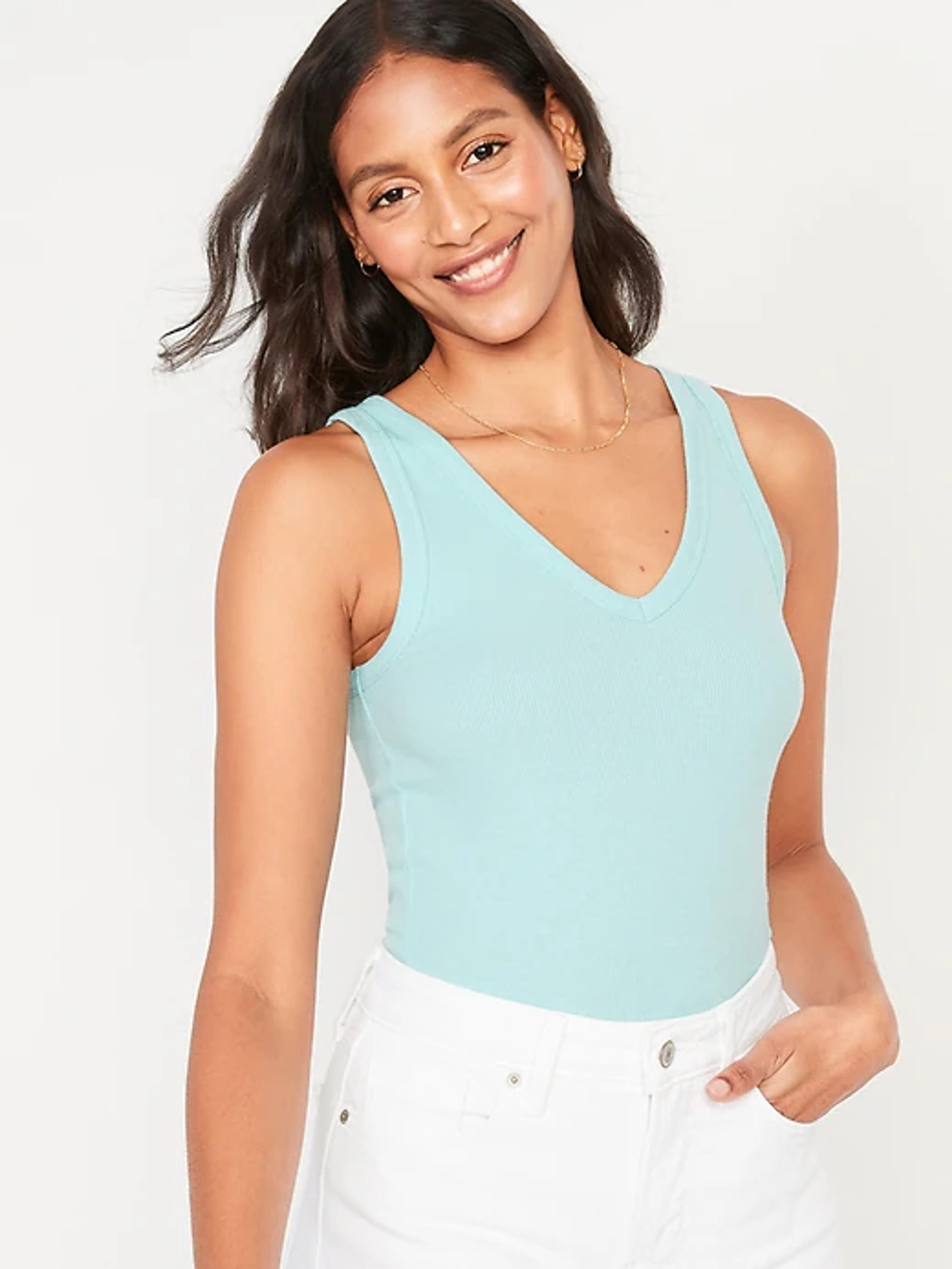 First-Layer Rib-Knit V-Neck Tank Top for Women | Old Navy