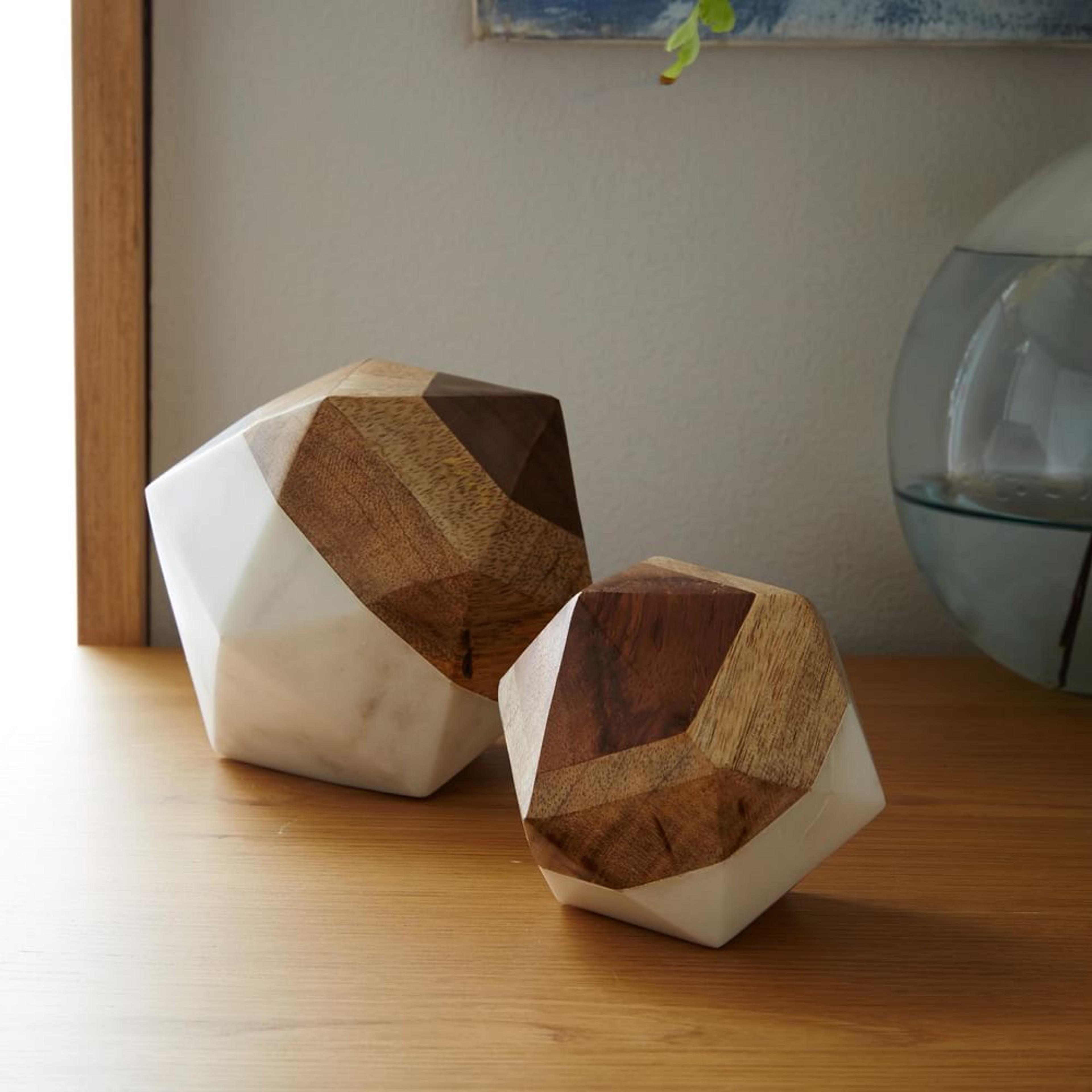 Marble + Wood Geometric Objects, Decorative Accents | West Elm