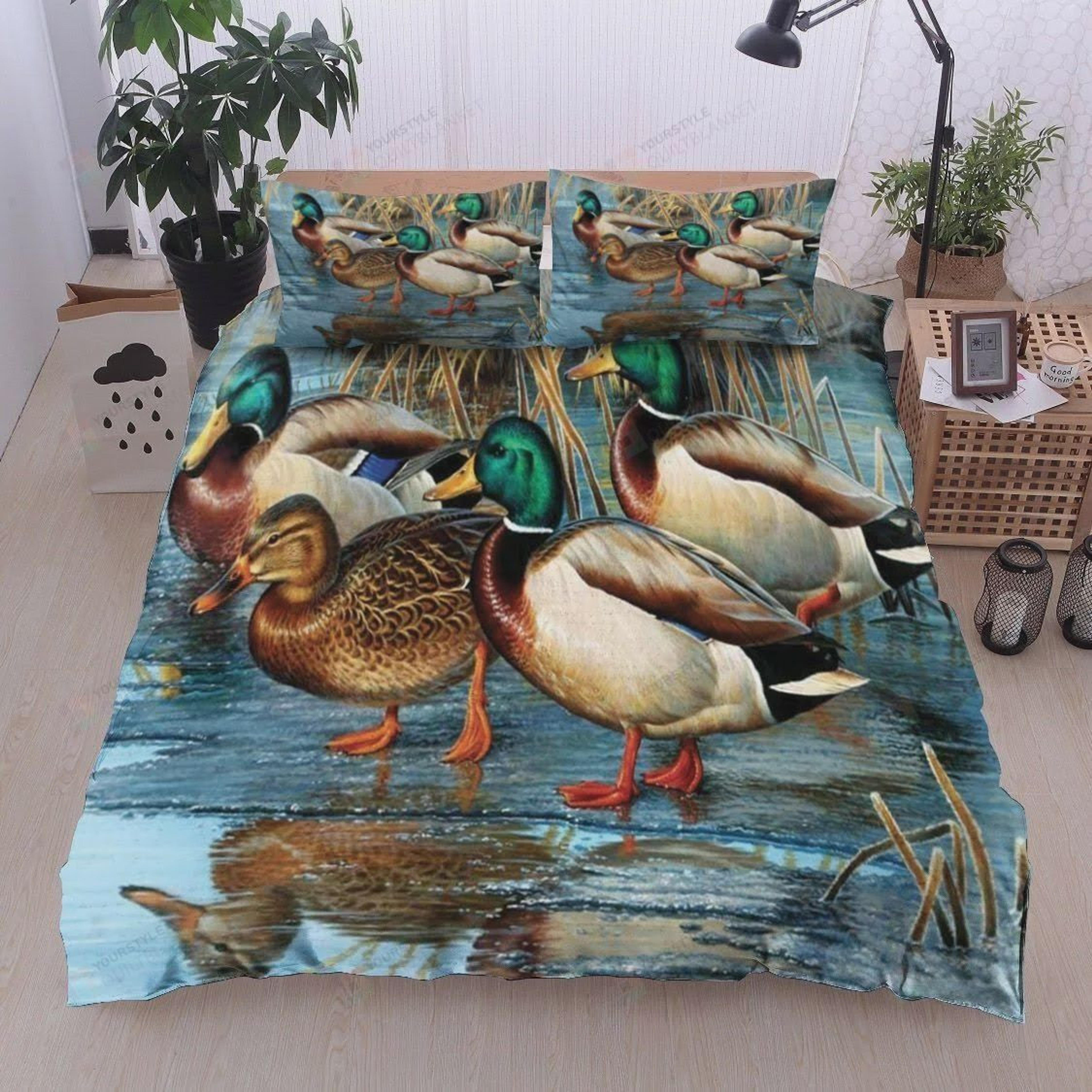 Mallard Duck Earn A Living Cotton Bed Sheets Spread Comforter Duvet Co