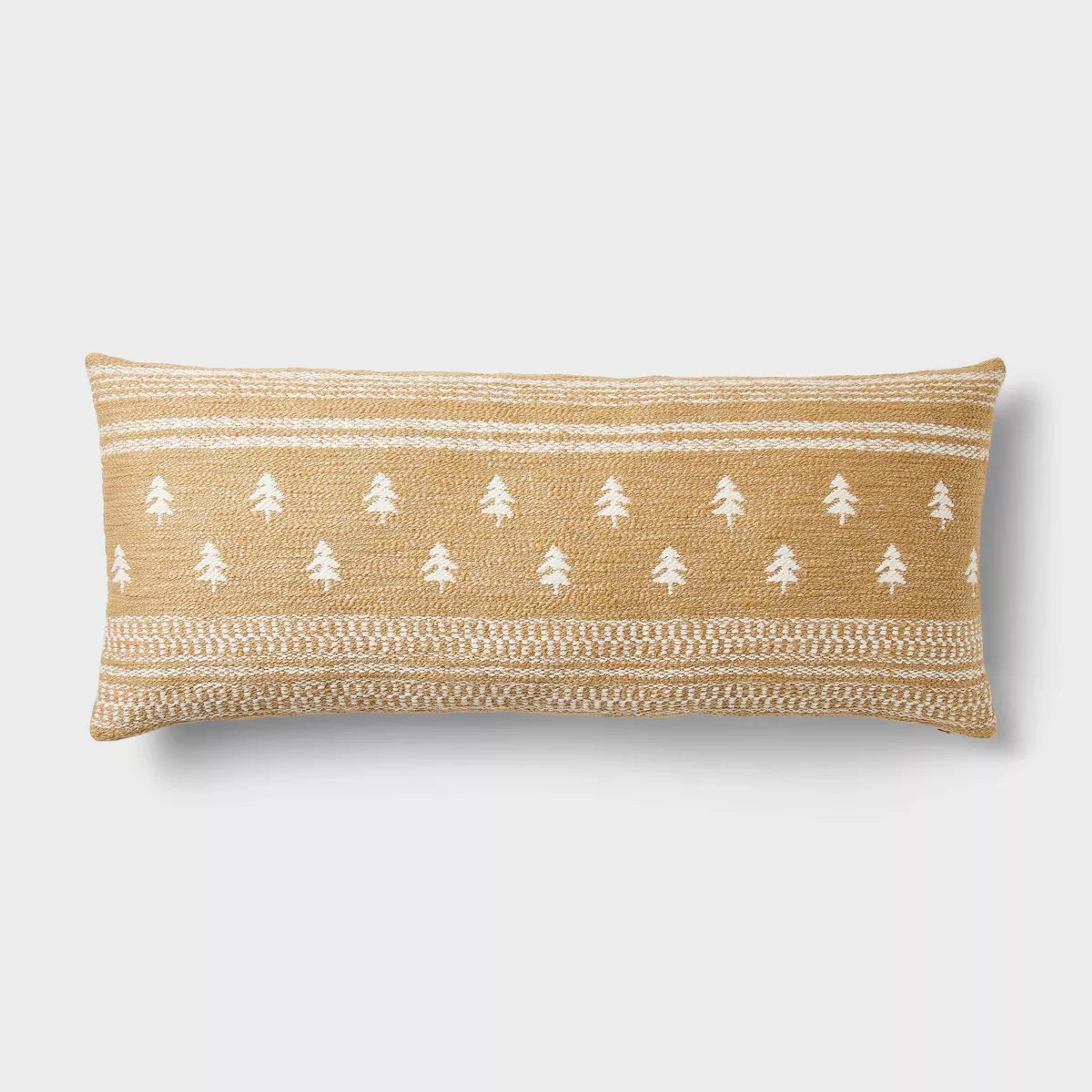 Oversized Lumbar Woven Tree Pillow Camel/cream - Threshold™ Designed With Studio Mcgee : Target