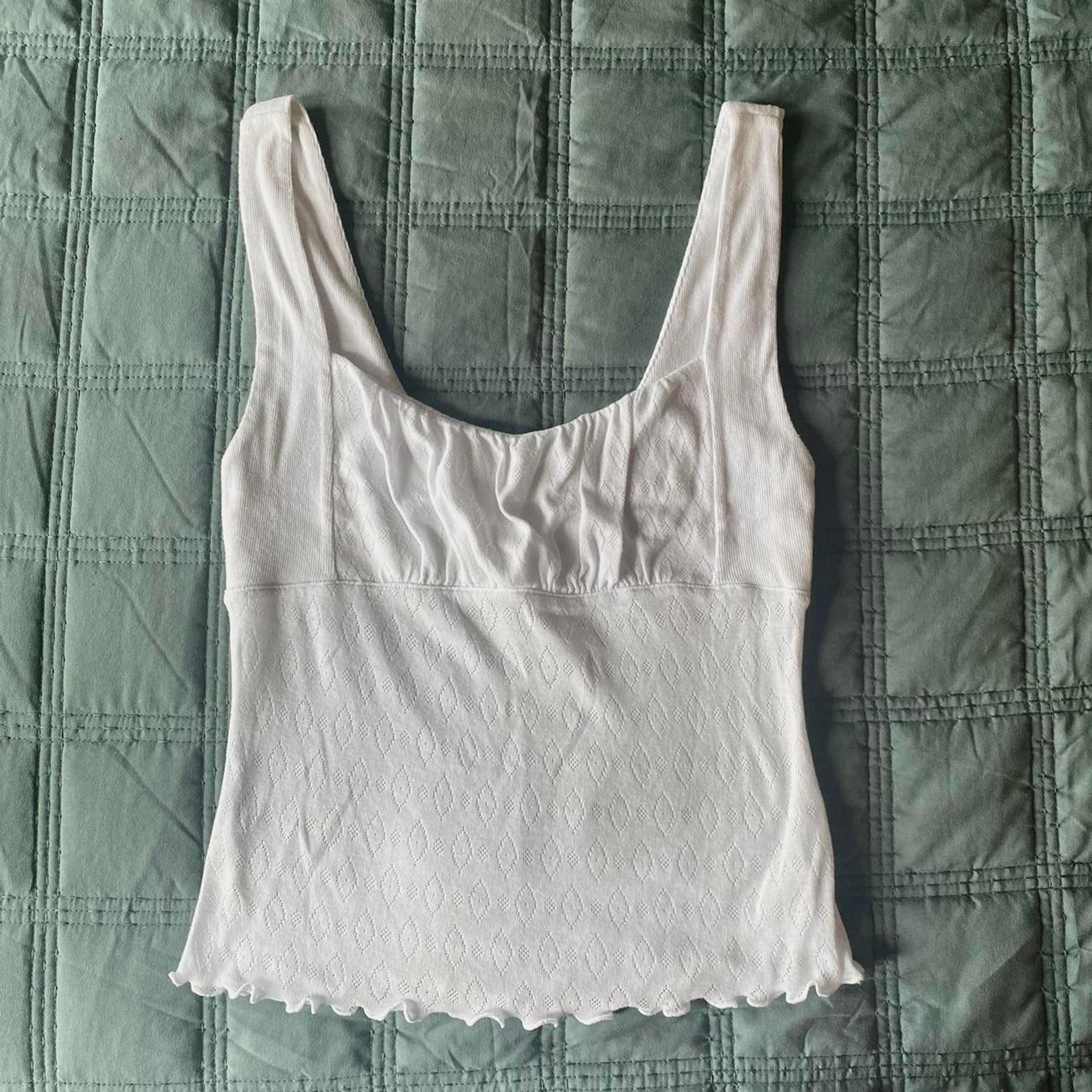 Adorable free people white square neck knit tank! In... - Depop