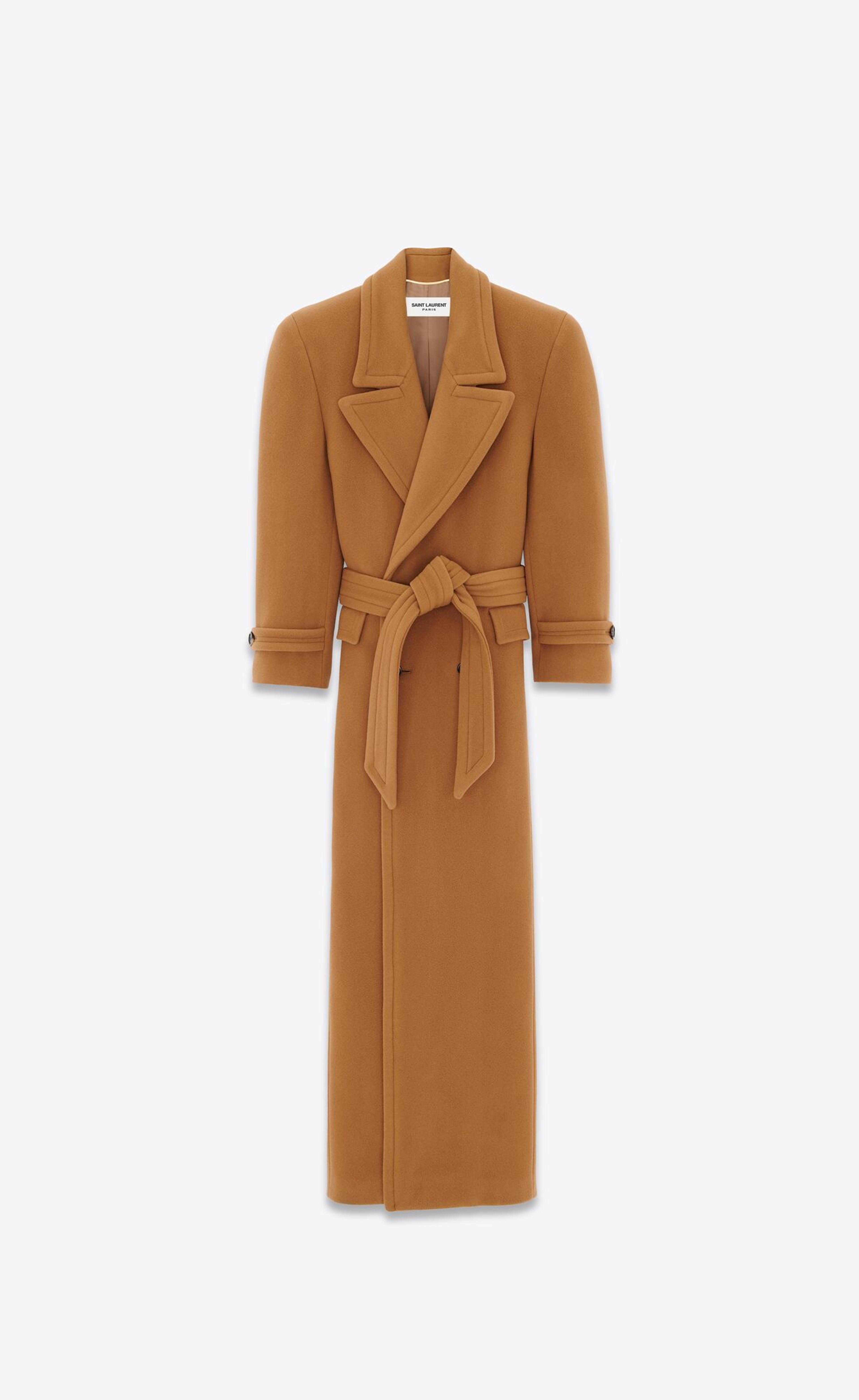 Manteau oversize en feutre de laine | Saint Laurent | YSL.com