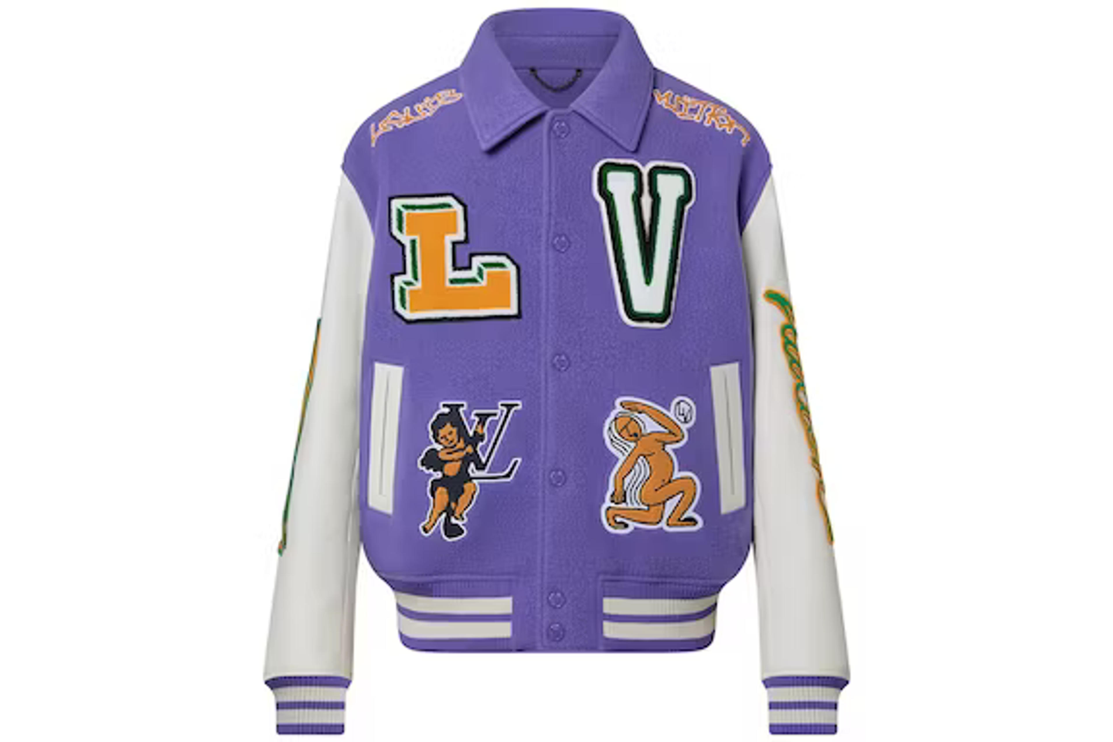 Louis Vuitton Multi-Patches Mixed Leather Varsity Blouson Fig - FW22 Hombre - ES