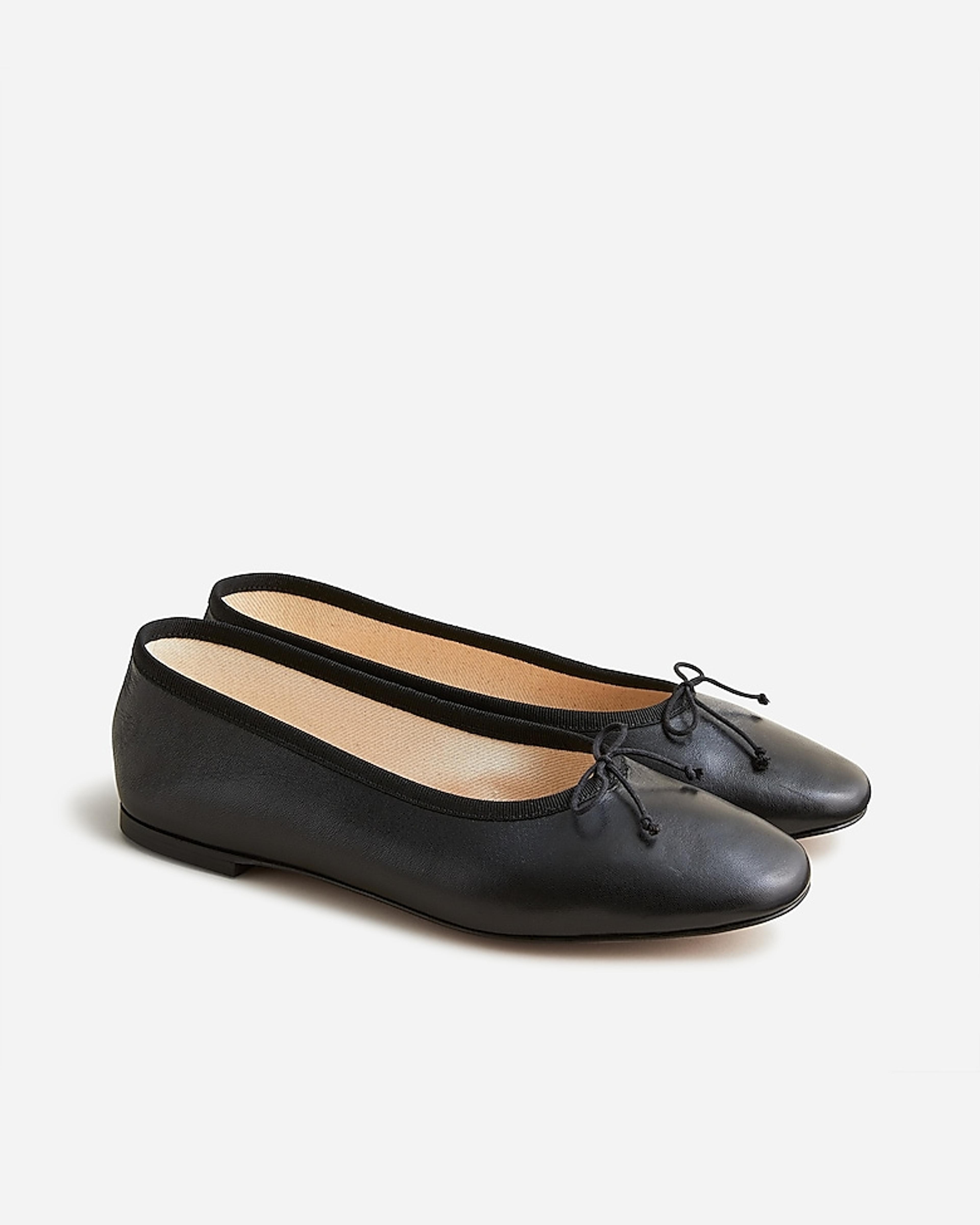 J.Crew: Zoe Ballet Flats In Leather For Women