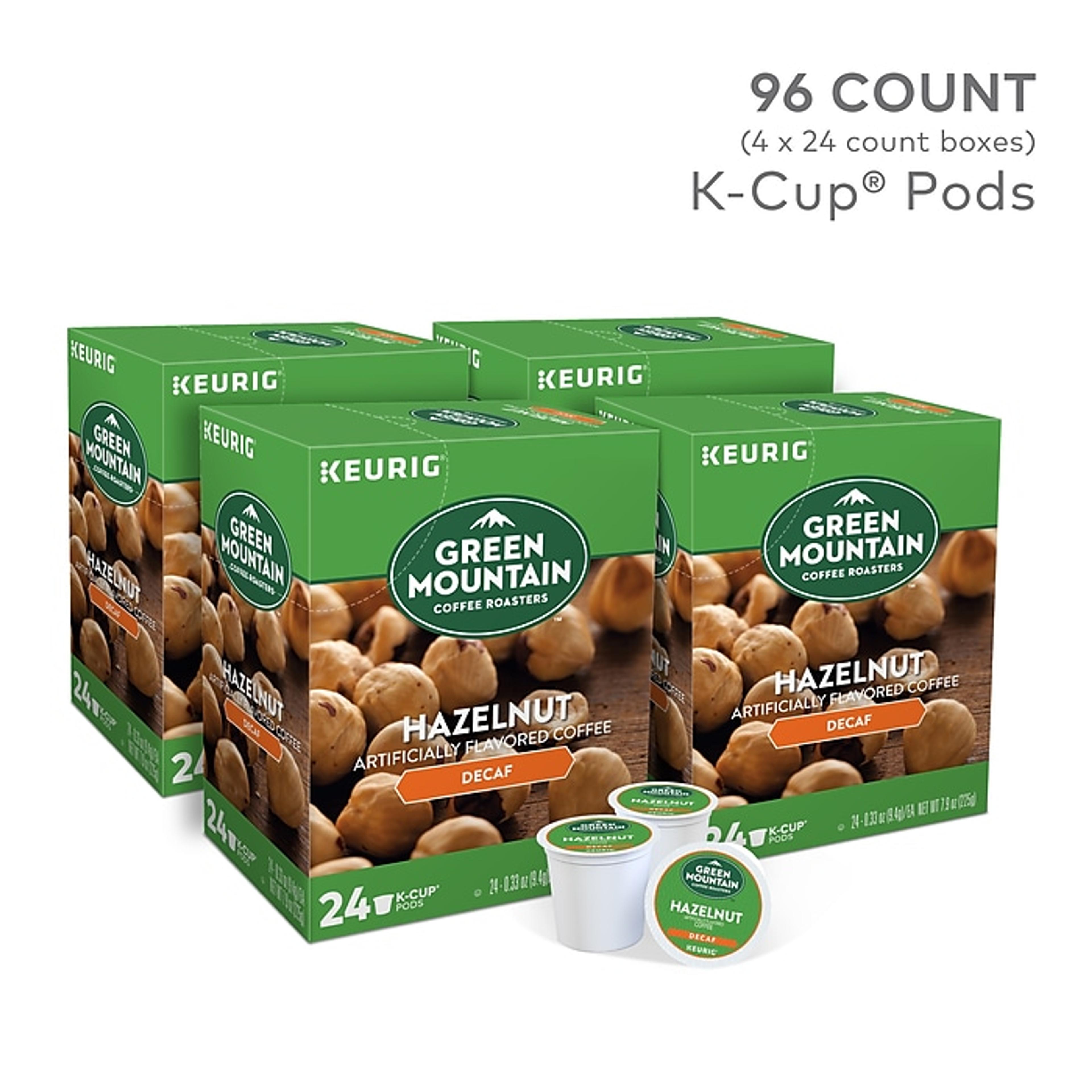 Green Mountain Hazelnut Decaf Coffee, Keurig® K-Cup® Pods, Light Roast, 96/Carton (77923) | Staples