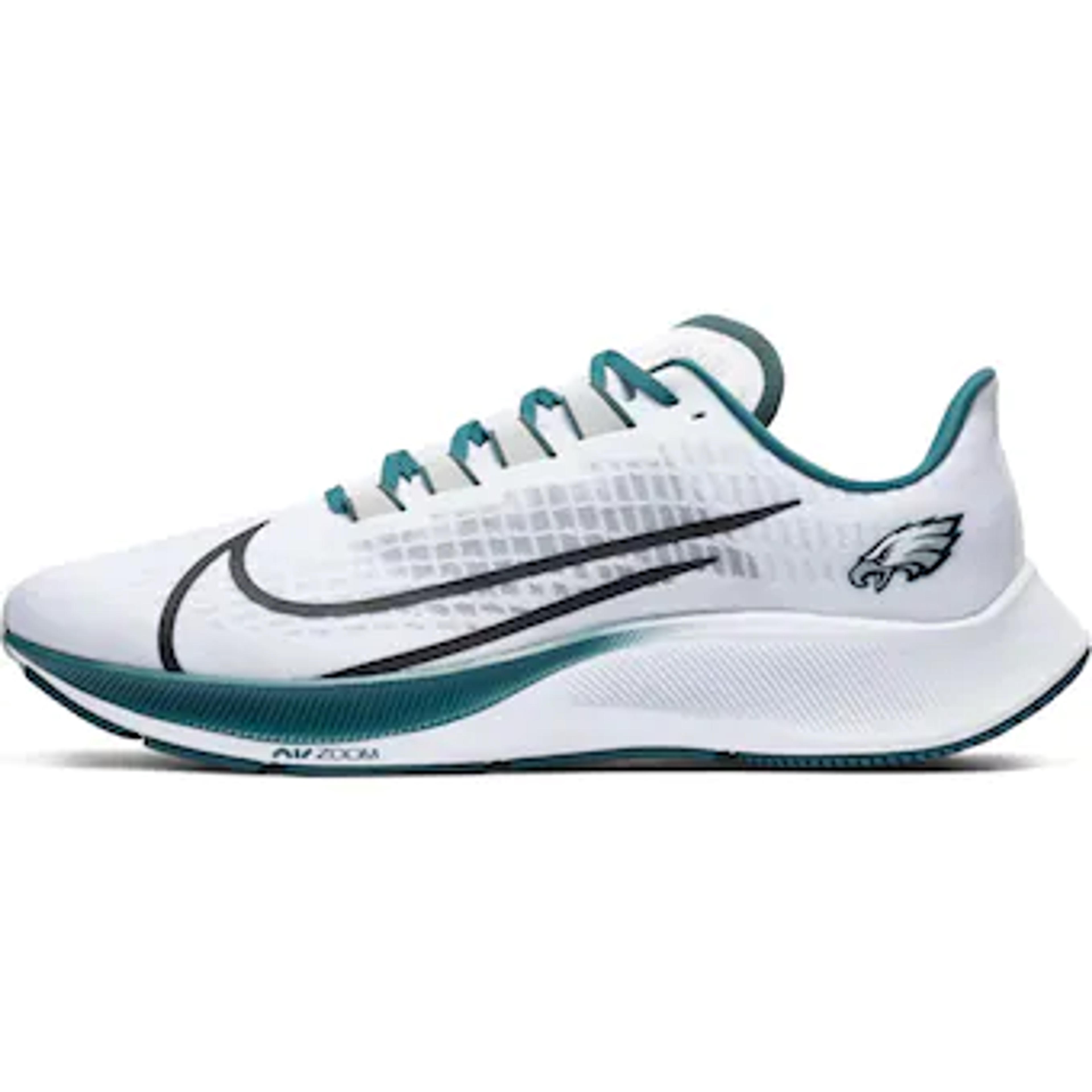 Unisex Philadelphia Eagles Nike White Zoom Pegasus 37 Running Shoe