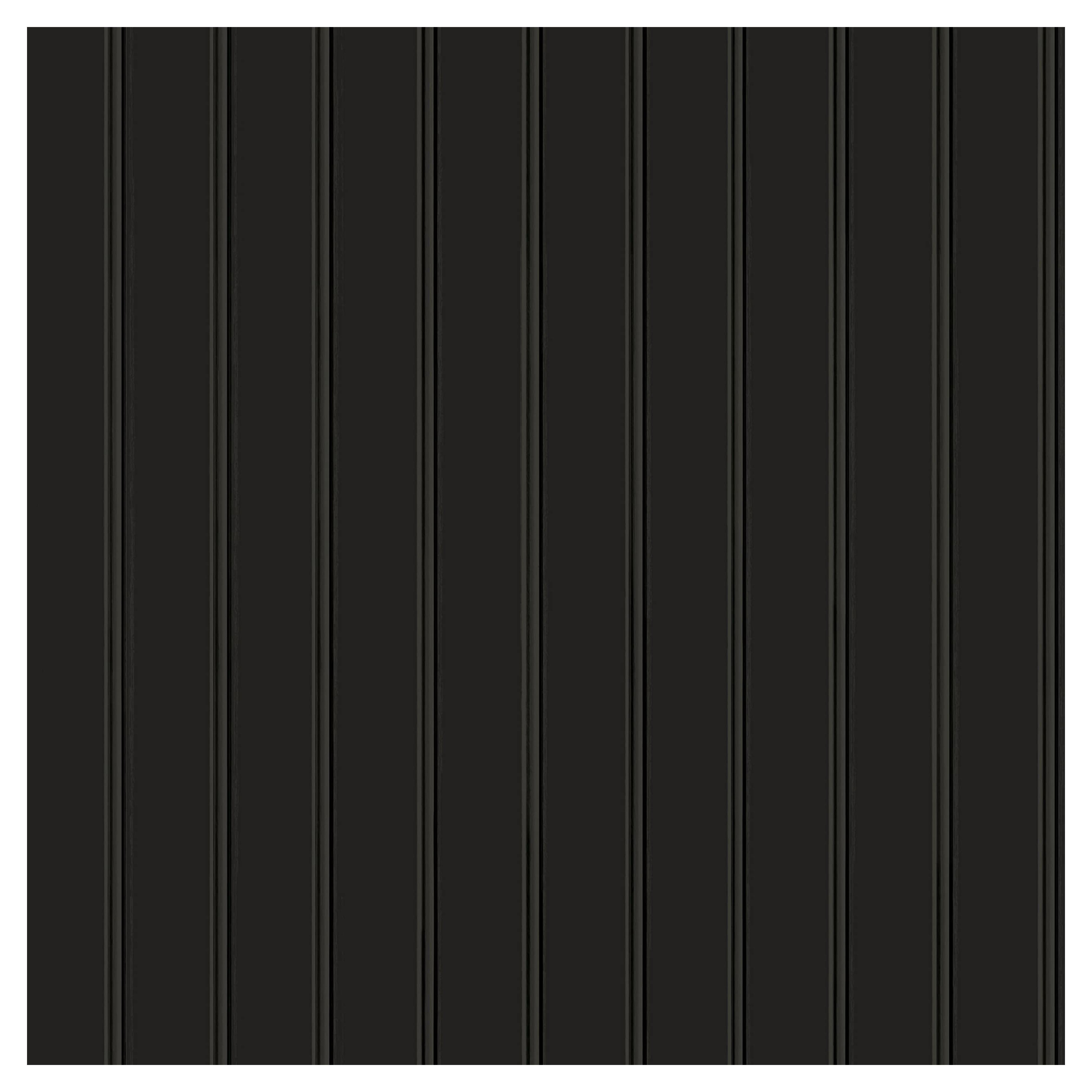 Tempaper Black Beadboard Removable Peel and Stick Wallpaper, 20.5 in X 16.5 ft, Made in The USA, Onyx