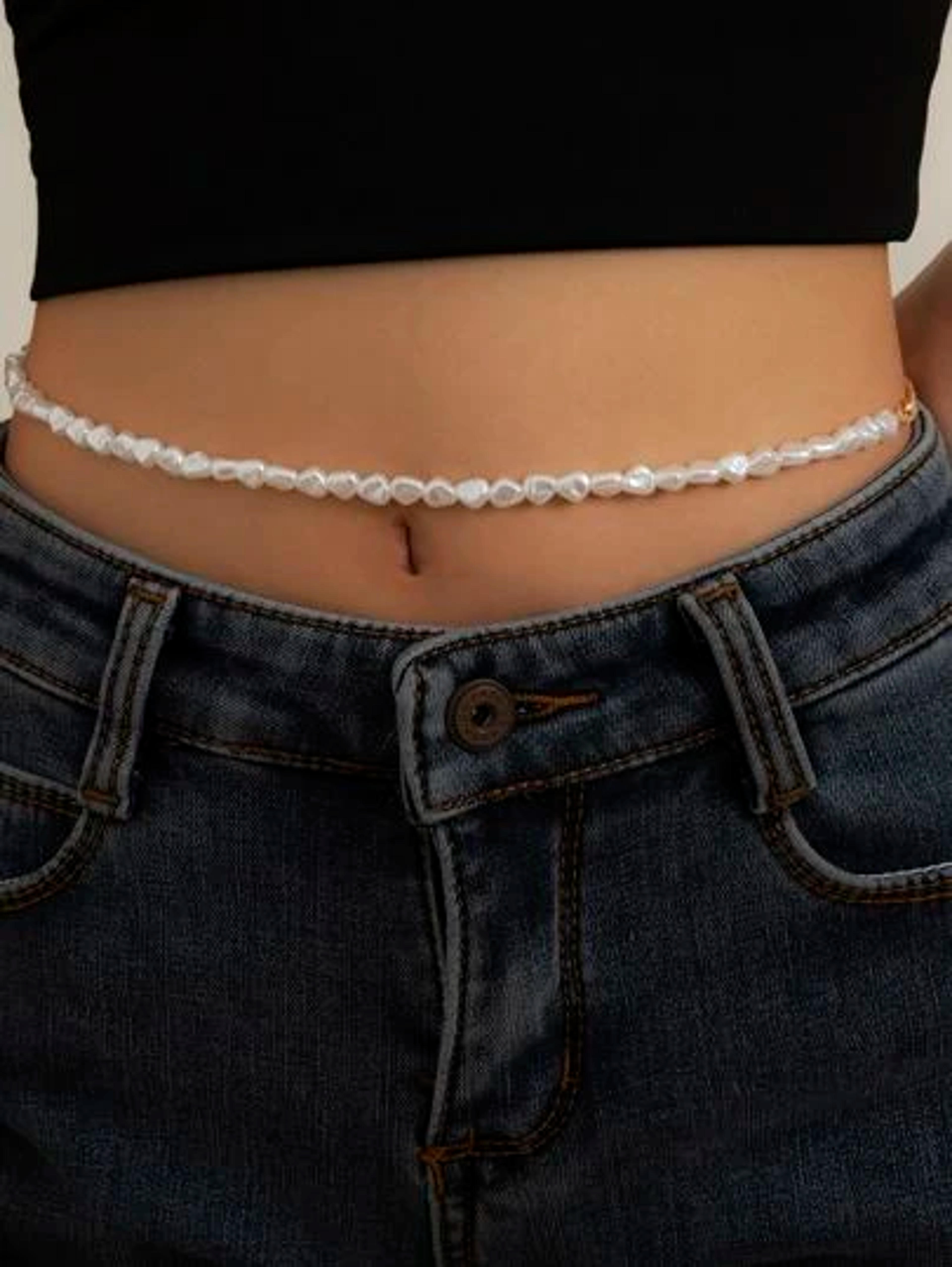 Faux Pearl Beaded Waist Chain