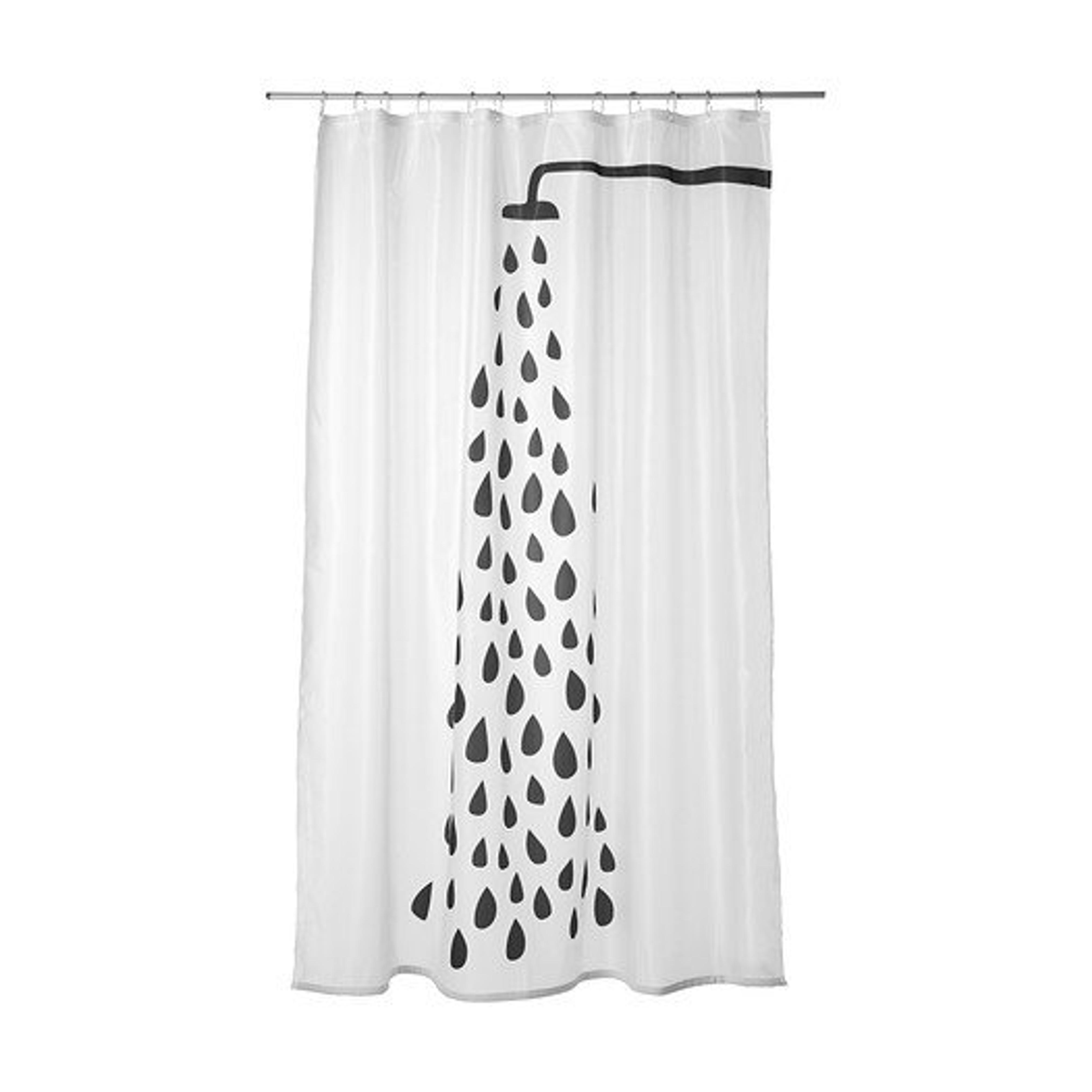 Ikea Tvingen Shower Curtain, White/Black