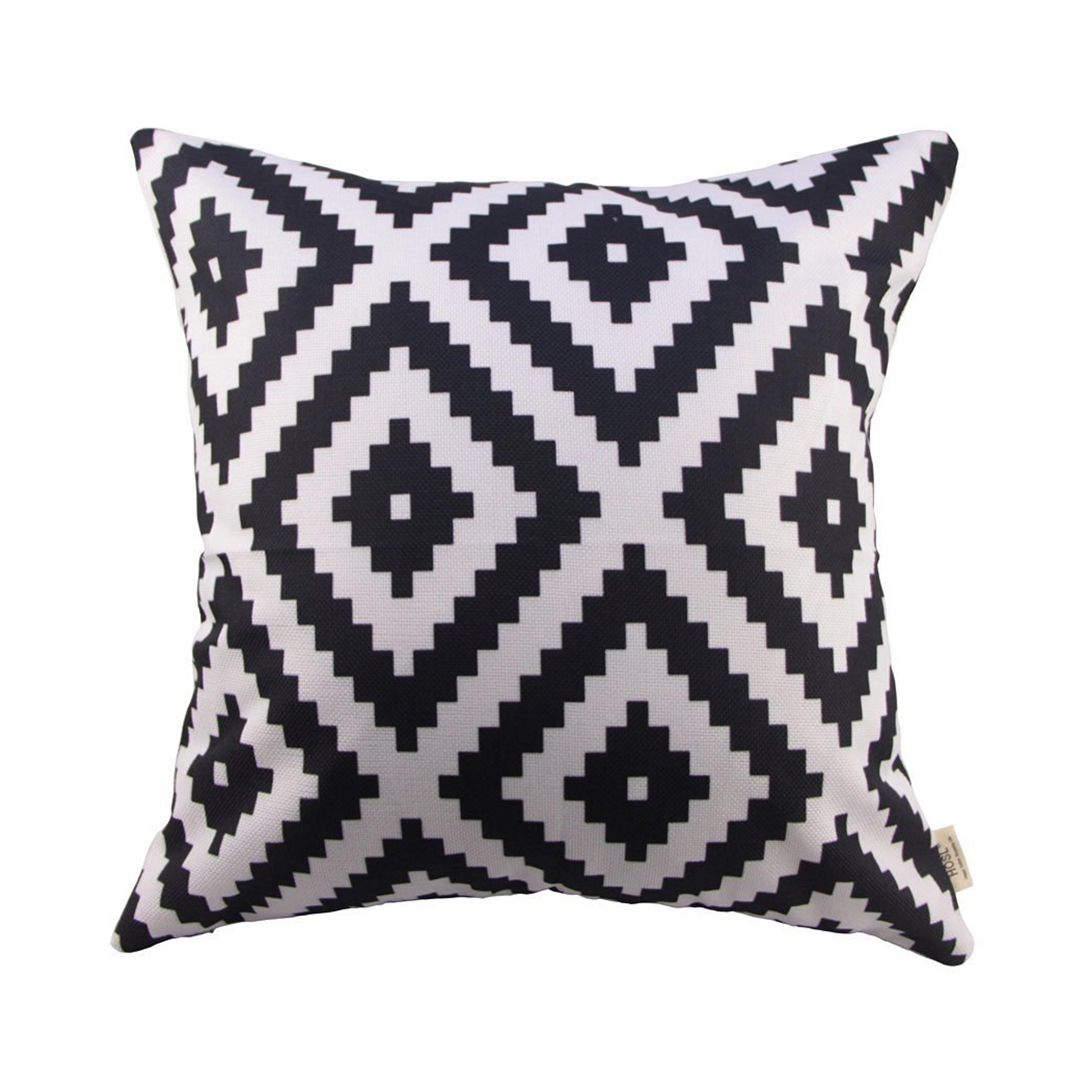 Uphome White and black Series Geometry Polyester Home Decorative Accent Throw Pillow Cover Cushion Case Pillow Sham for Sofa 18-Inch (A-1)