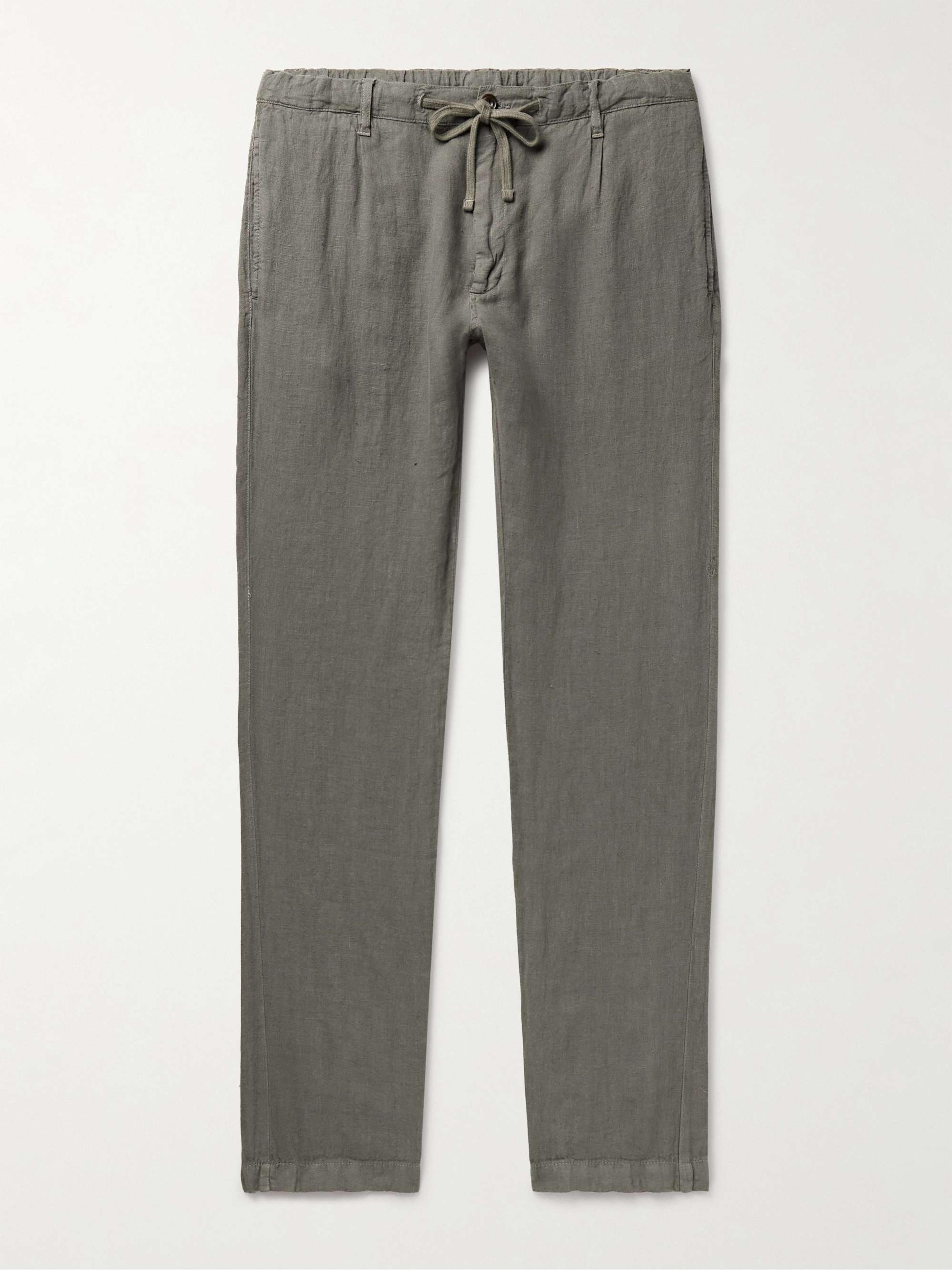 HARTFORD Tanker Slim-Fit Straight-Leg Linen Drawstring Trousers for Men | MR PORTER