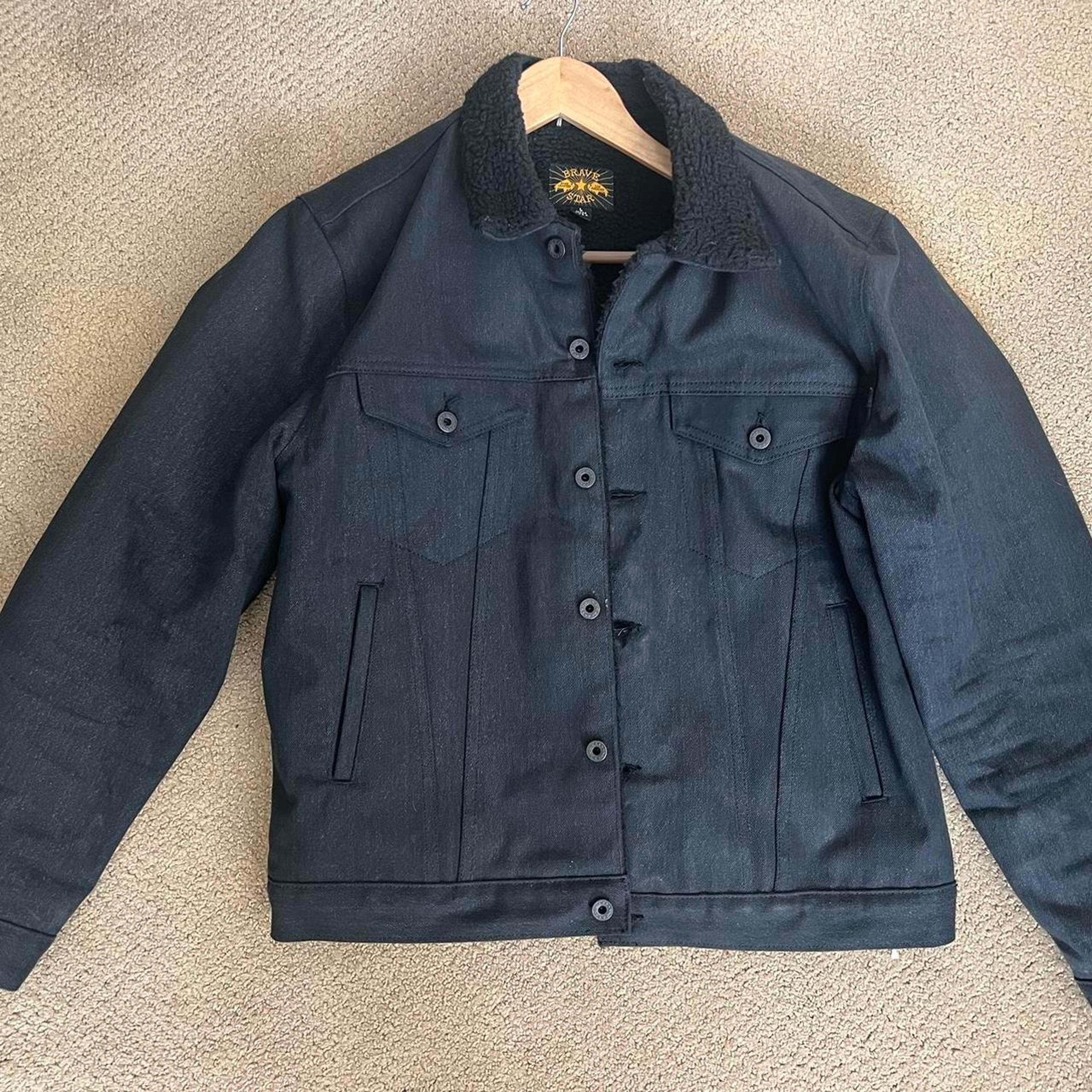 Brave Star Denim Jacket w/ Sherpa Lining- (Large) - Depop