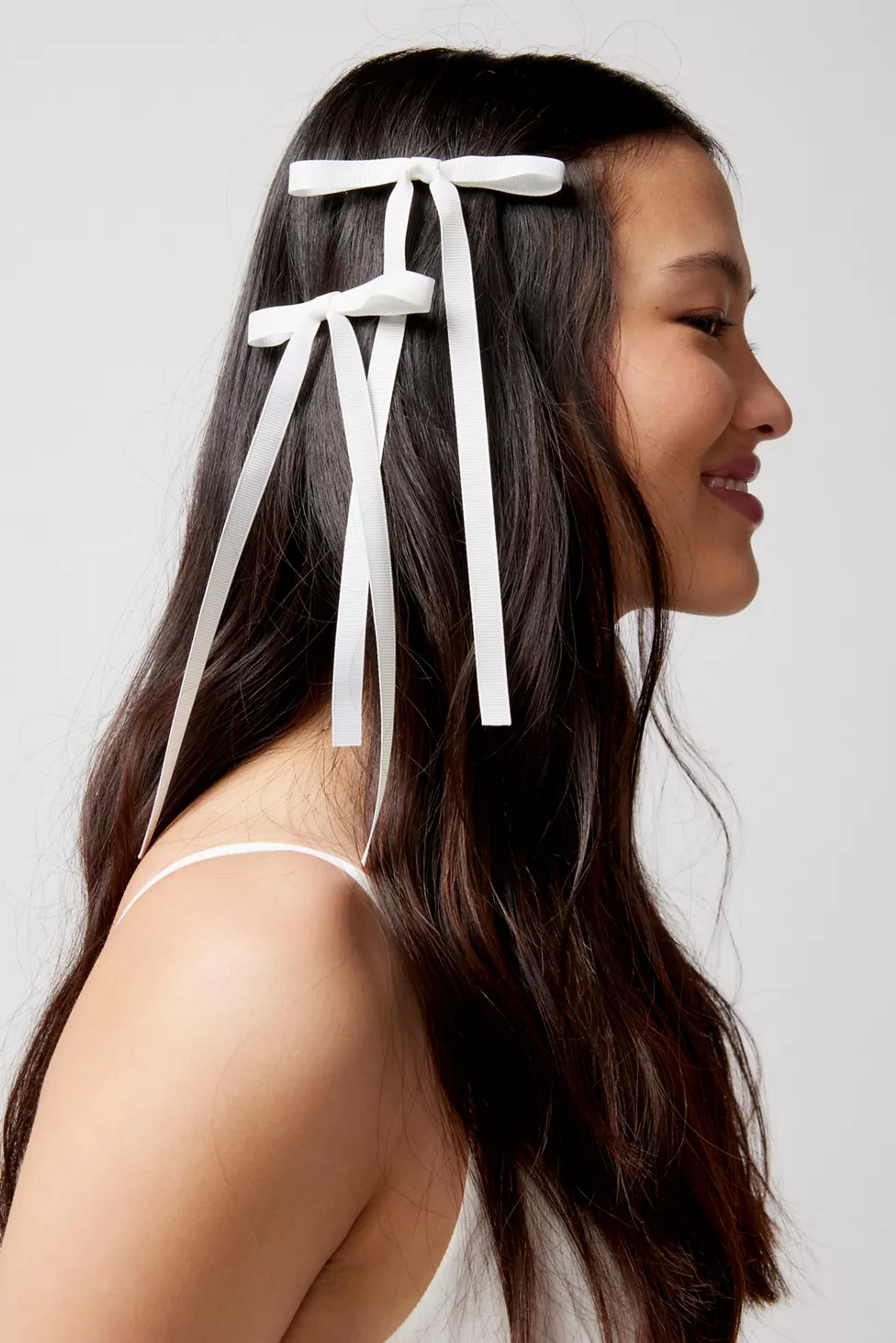 Ribbon Hair Bow Barrette Set | Urban Outfitters