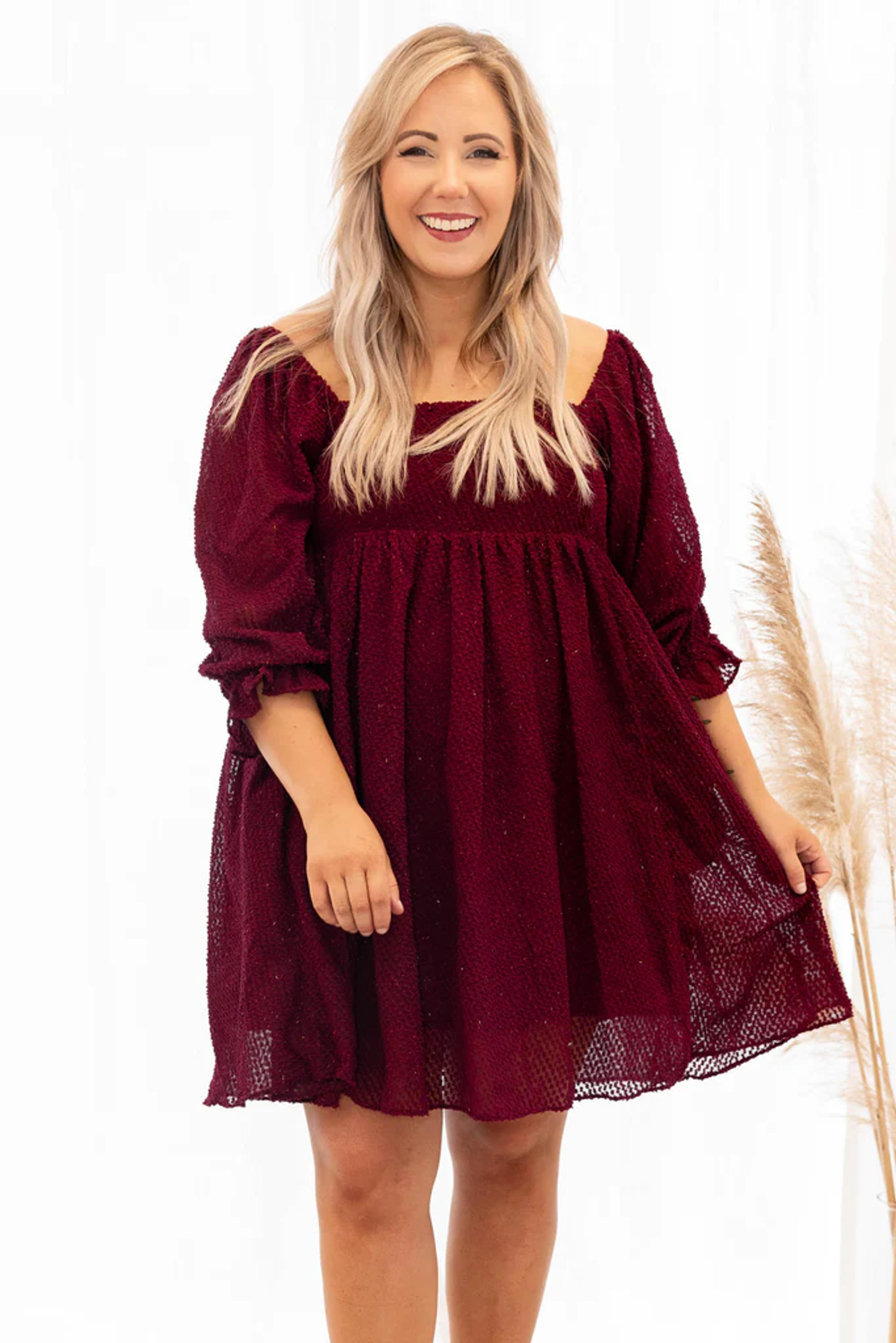 Party And Play Dress, Burgundy – Chic Soul