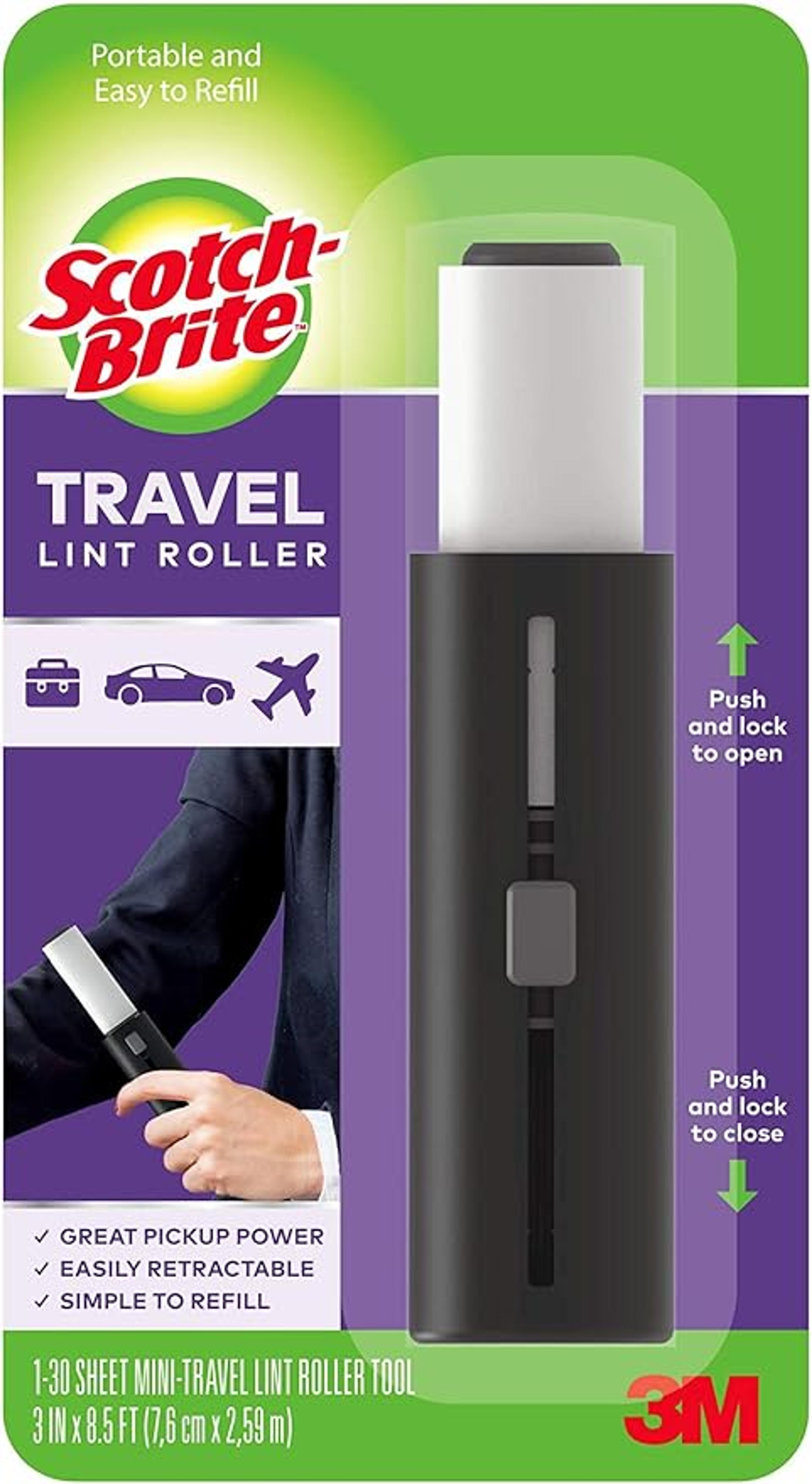 Scotch-Brite Mini Travel Lint Roller, 3 in x 8.5 ft, Assorted : Amazon.fr: Cuisine et Maison