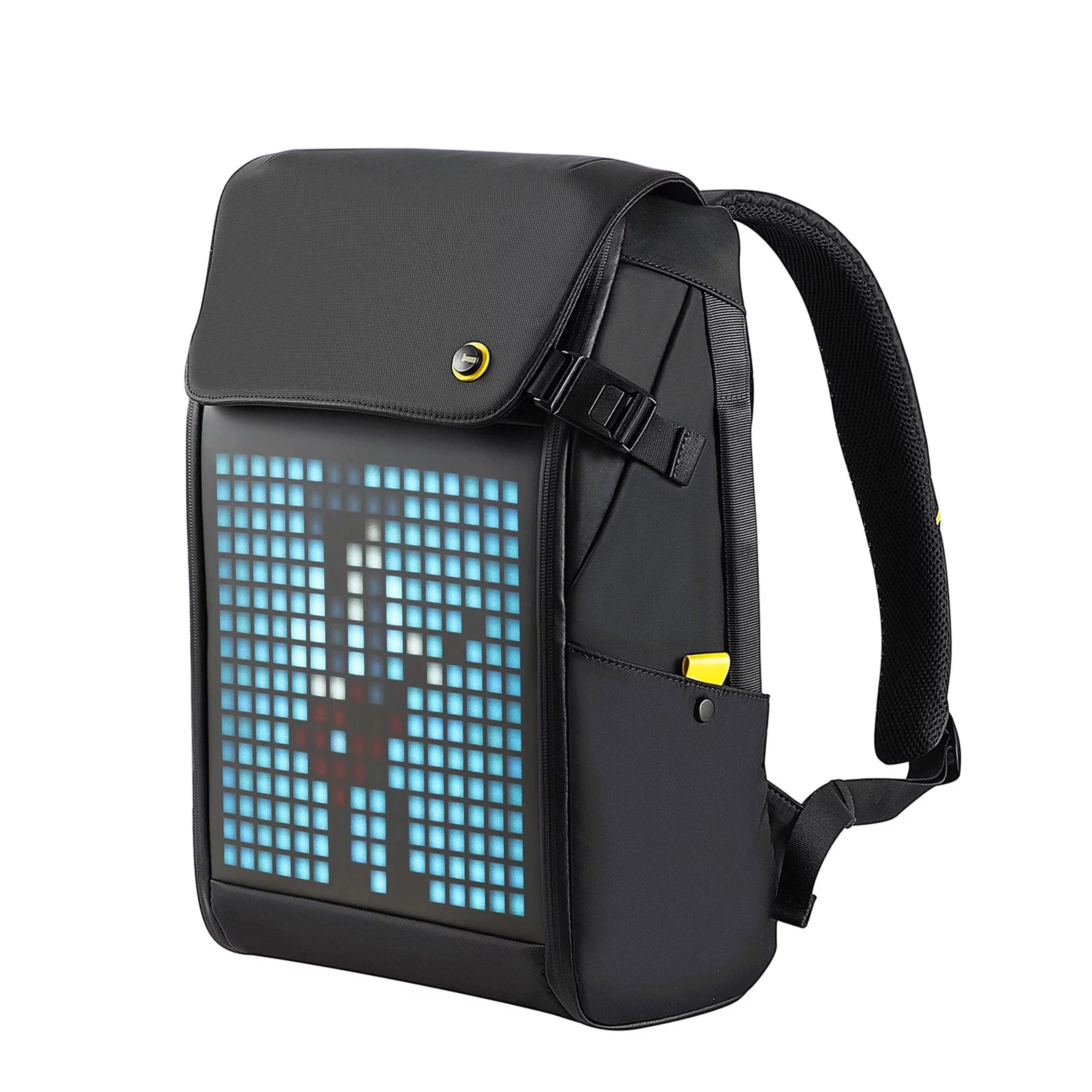 Divoom Backpack M with LED Screen DIY Pixel Art Animation Outdoor Waterproof Laptop Bag School Backpack for Men Women Outside Activity Travel Day Trip