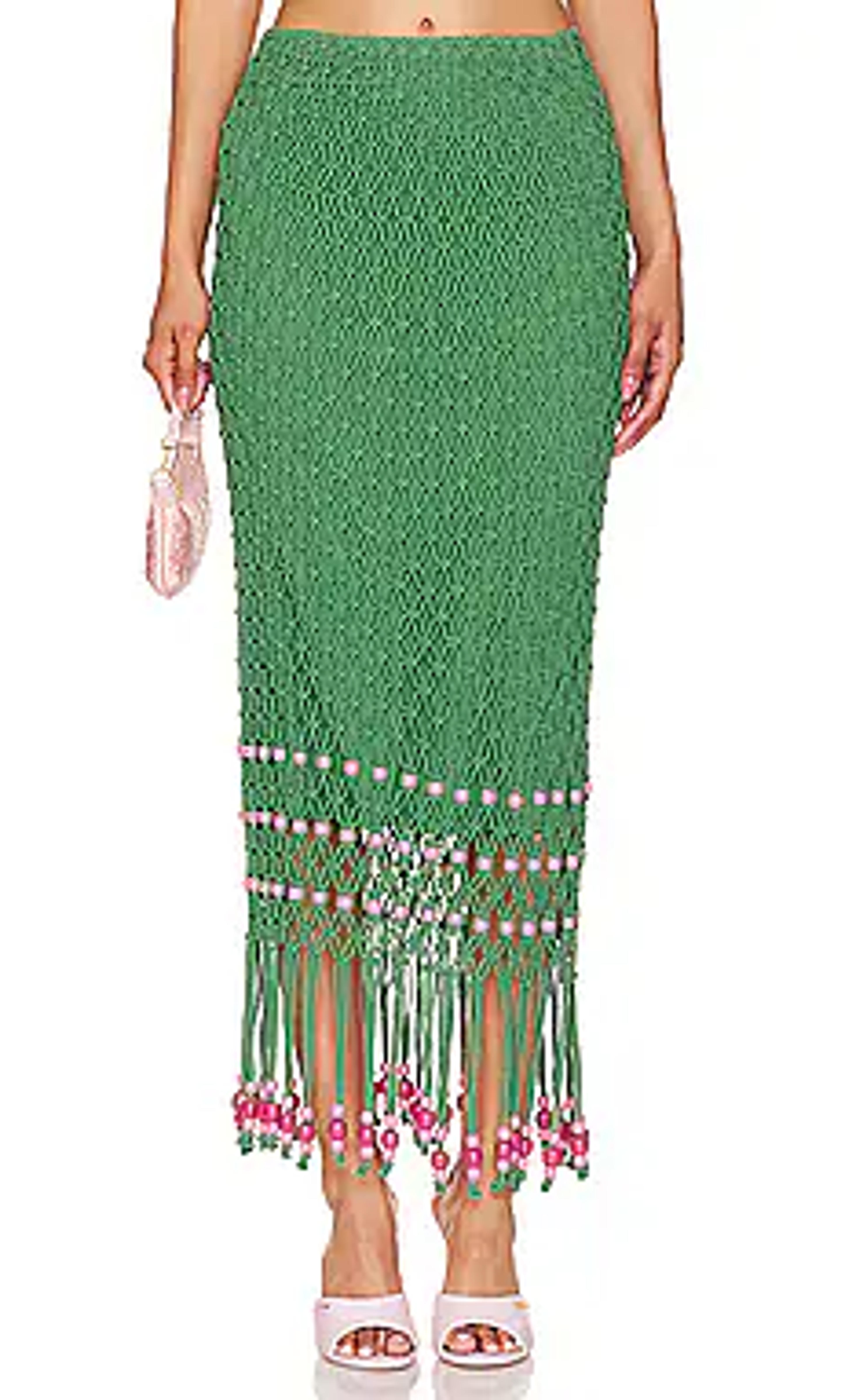 The Wolf Gang Reis Macrame Skirt in Emerald from Revolve.com