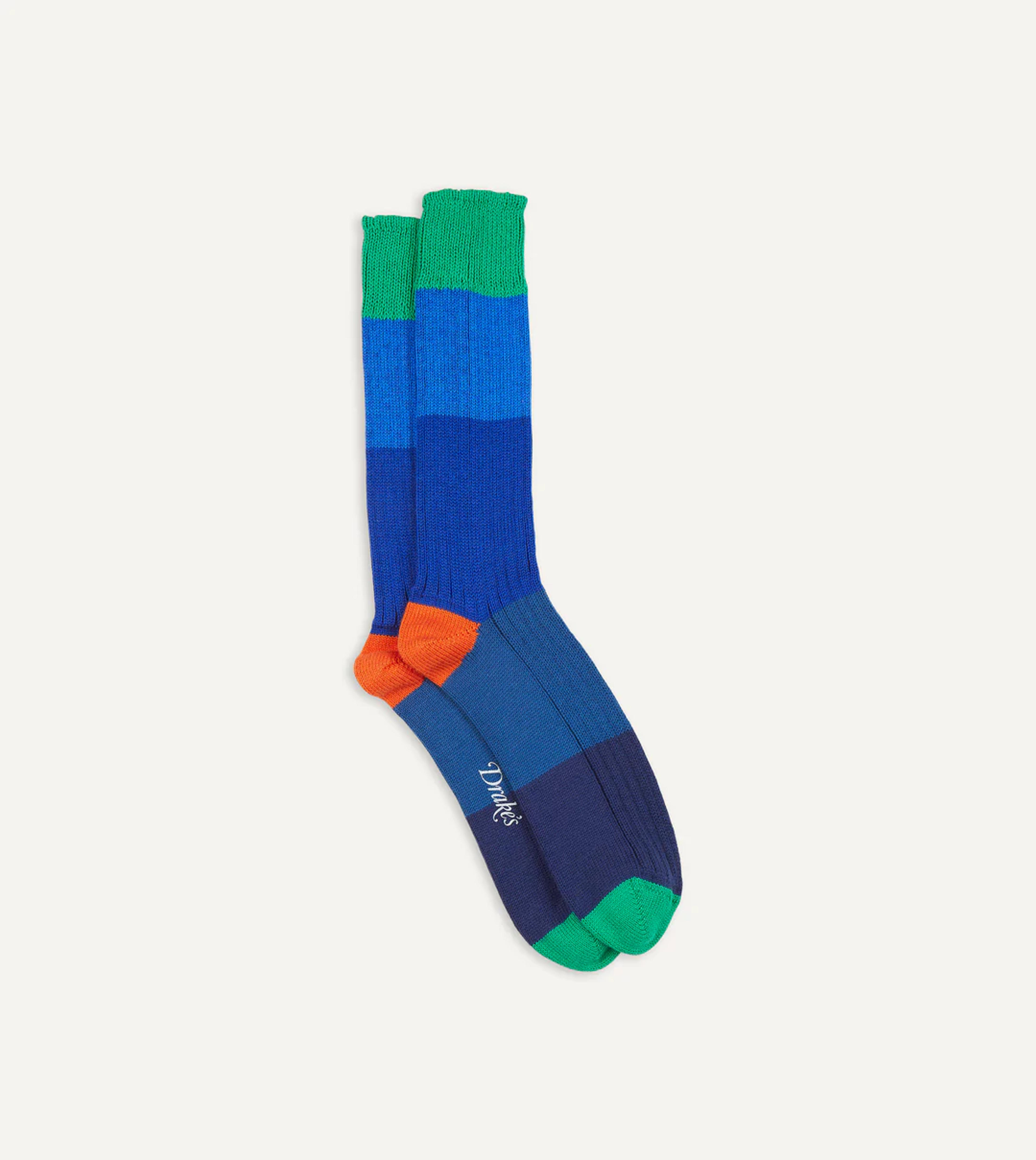 Green Multi Cotton Sports Socks – Drakes