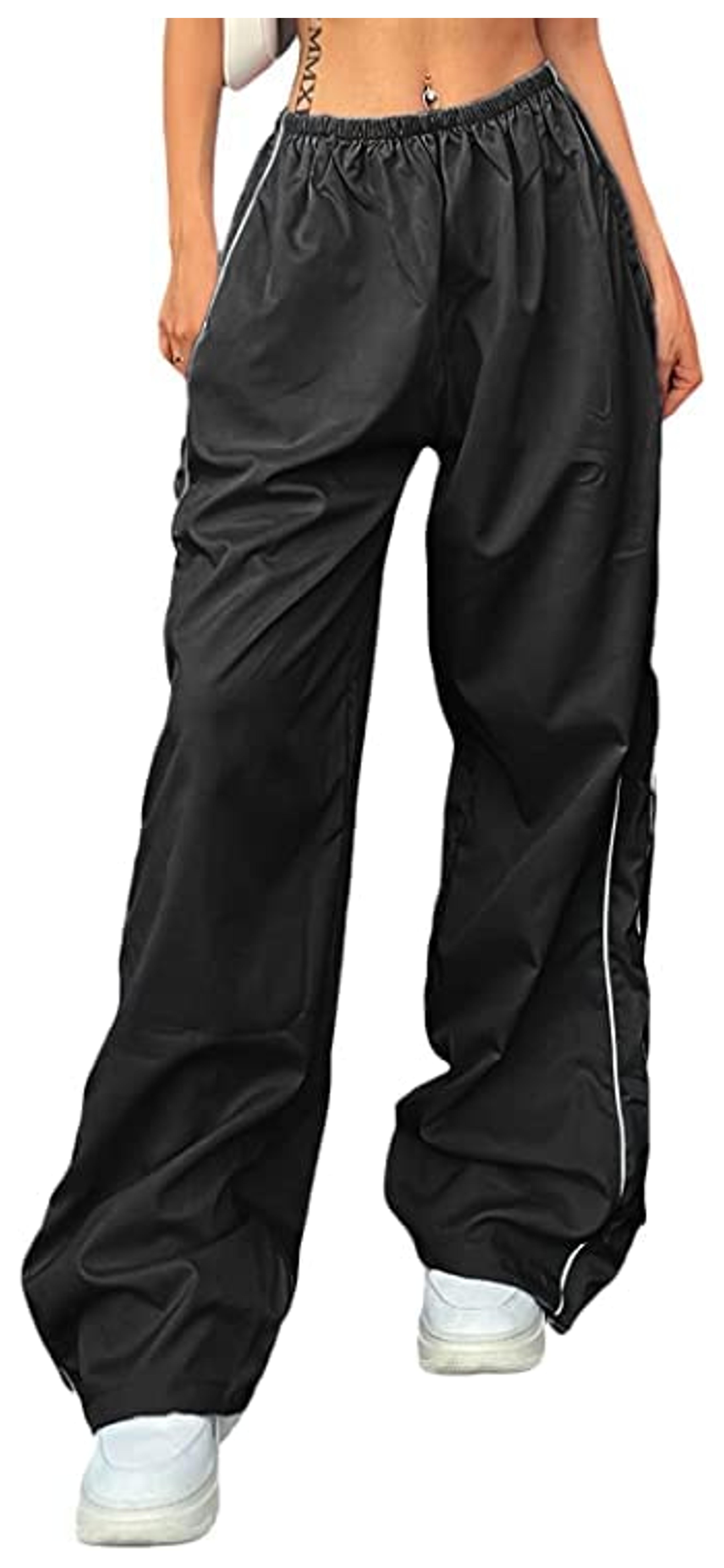 GRYYP Track Pants Baggy Cargo Pants Teenage Y2K Vintage Long Casual Trousers Loose Wide Leg Sweatpants Elastic Waist