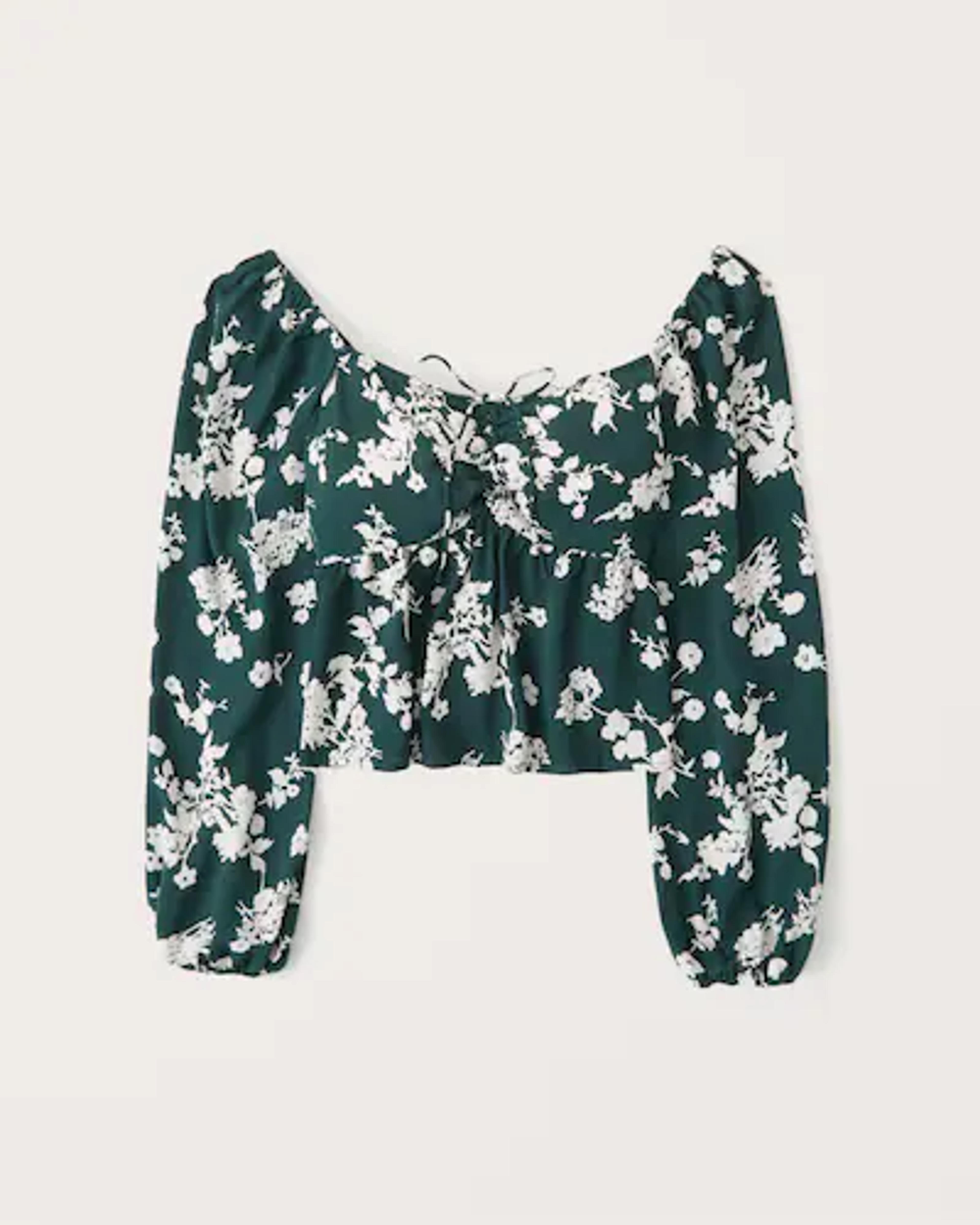 Women's Long-Sleeve Cinched Front Puff Sleeve Top | Women's | Abercrombie.com