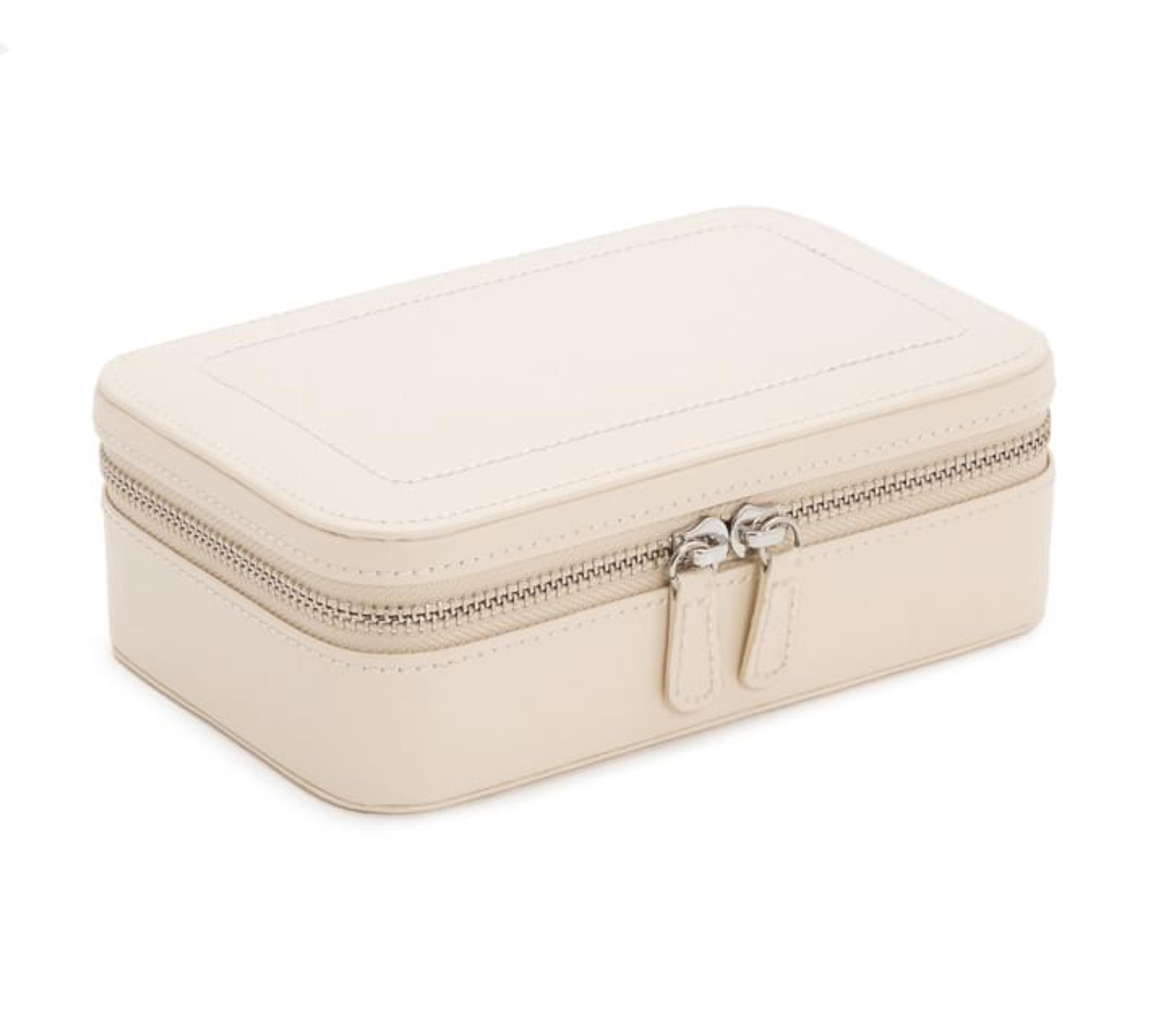 Sophia Square Zip Leather Jewelry Case