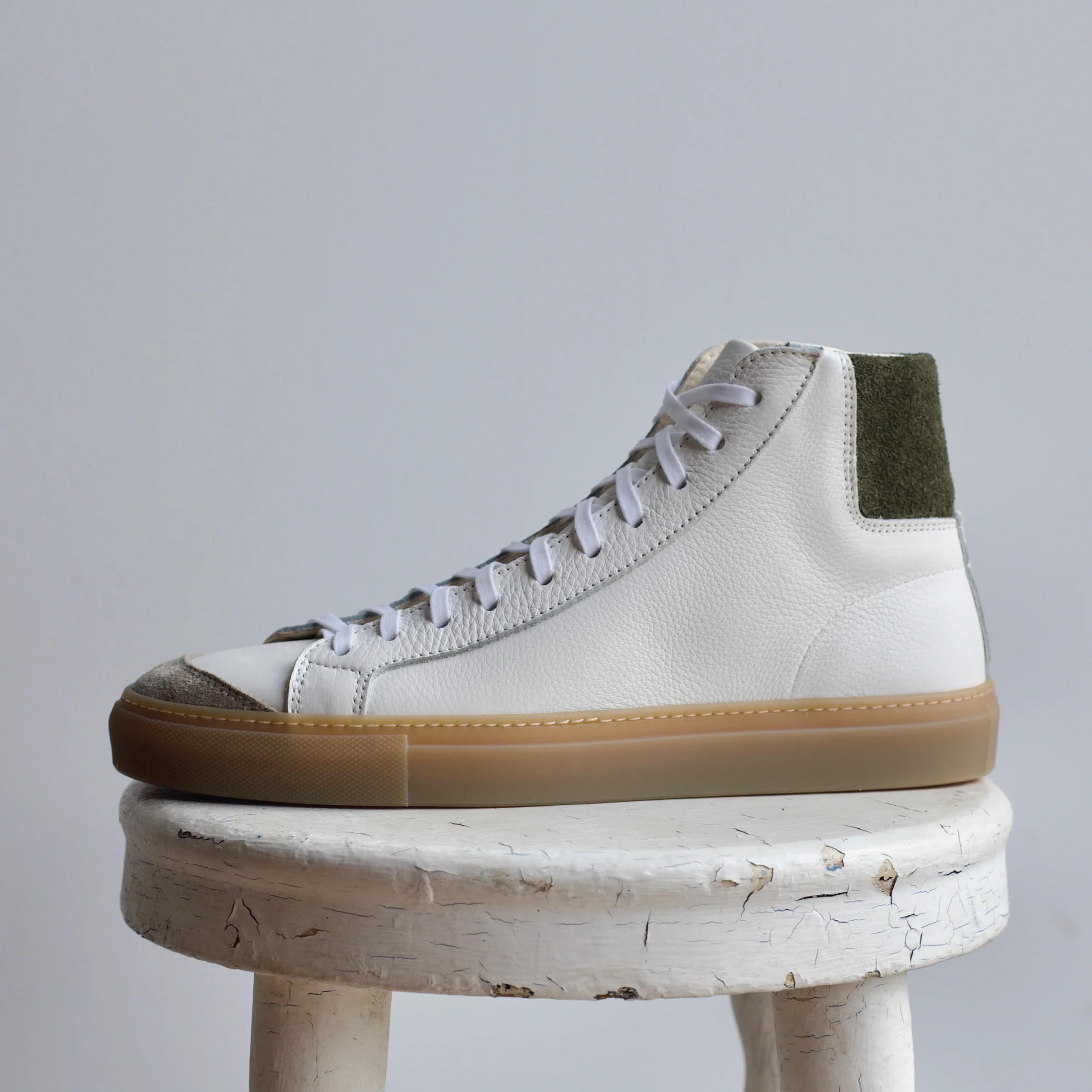 Pre-order Men's James Court Sneaker | Hi | Ivory and Olive – Opie Way