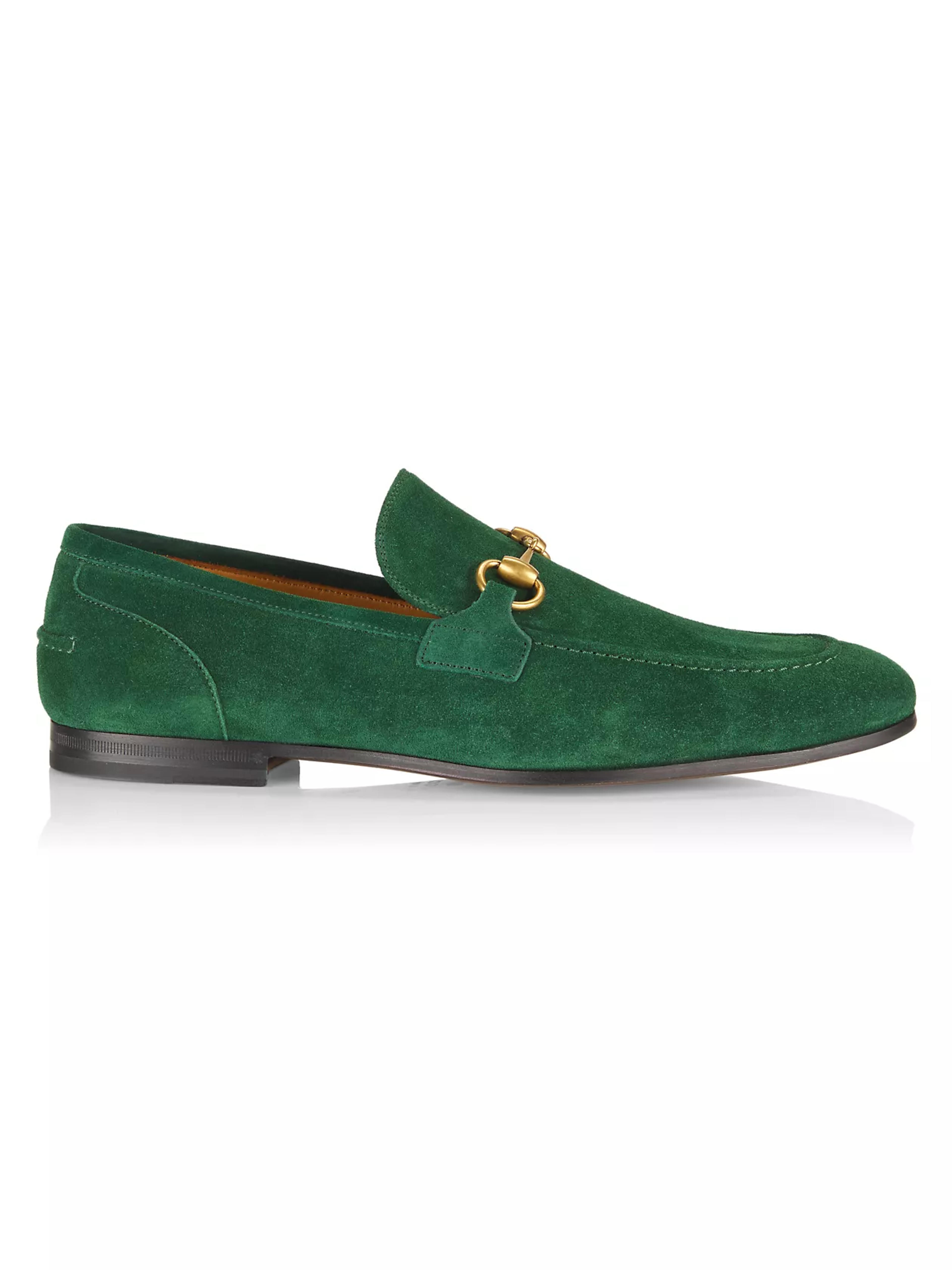 Shop Gucci Jordaan Horsebit Suede Mocassins | Saks Fifth Avenue