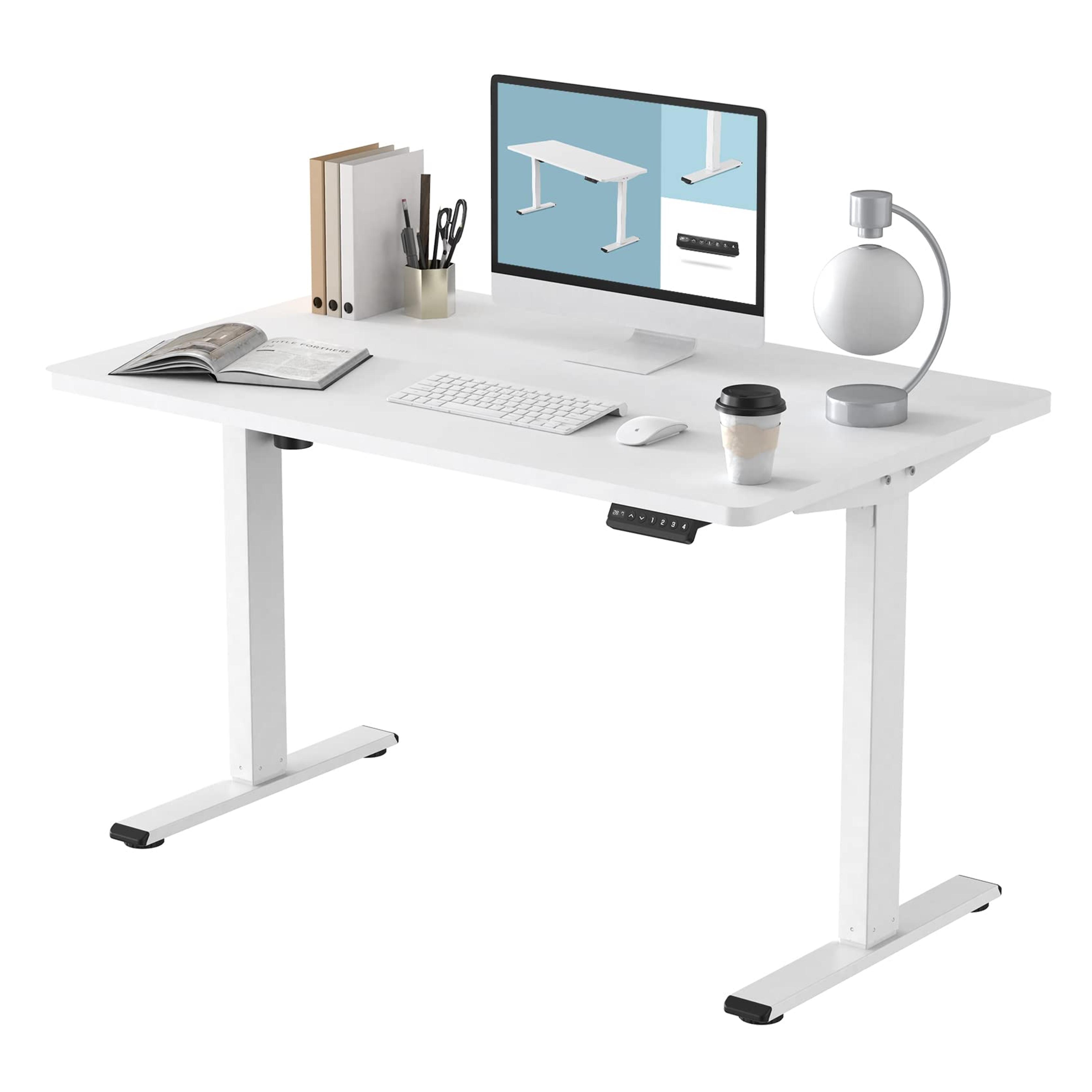 Amazon.com: FLEXISPOT EN1 Essential Electric White Stand Up Desk Workstation 48 x 30 Inches Whole-Piece Desktop Ergonomic Memory Controller Adjustable Height Standing Desk (White Frame + 48" White Desktop) : Home & Kitchen