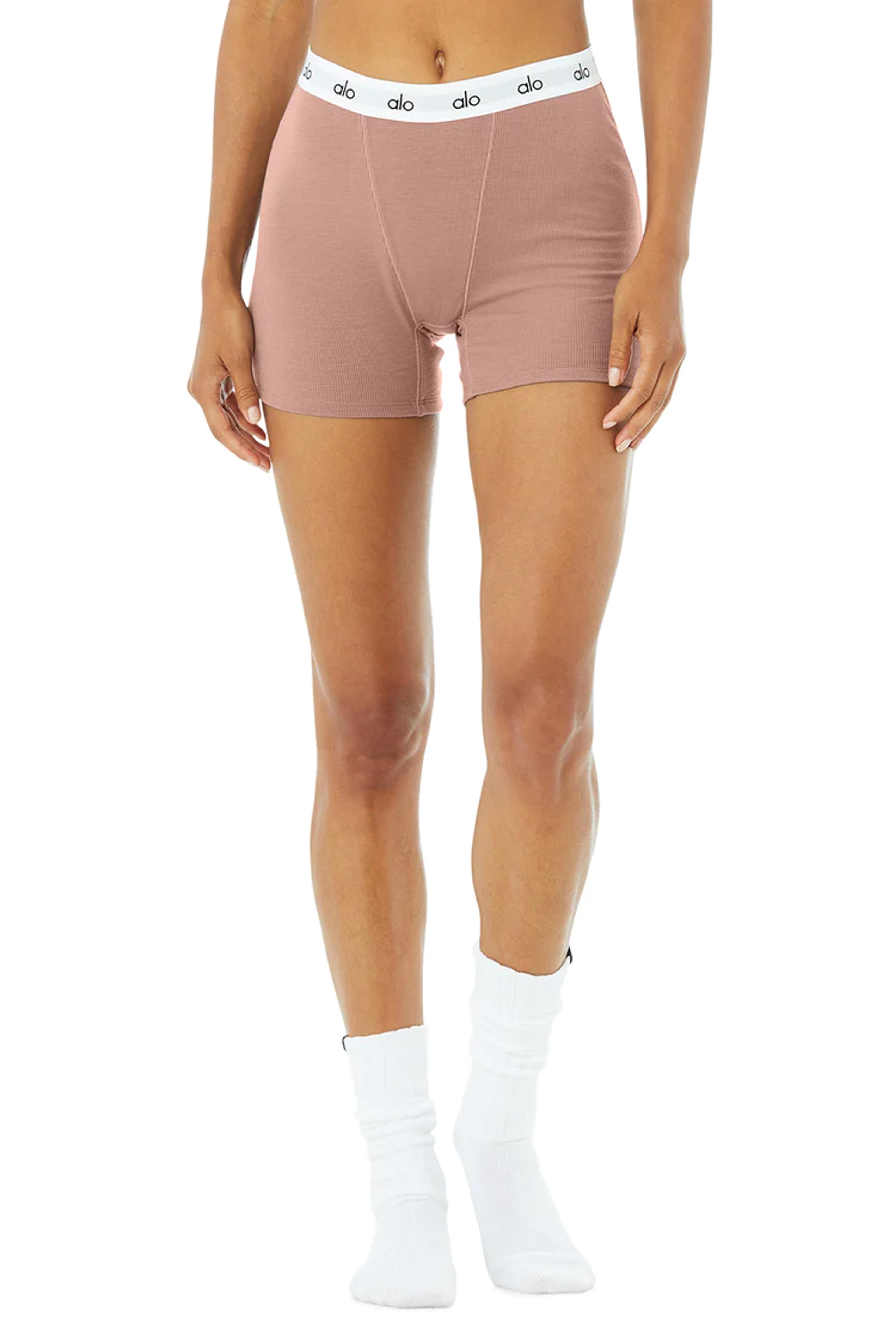 Icon Ribbed Boyshort - Smoky Quartz | Alo Yoga